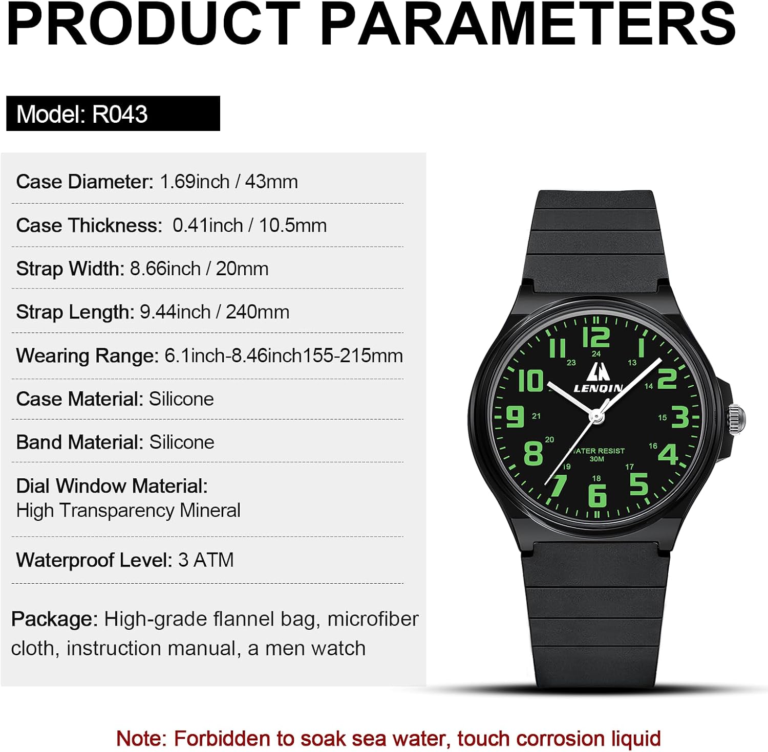 Detalle de LN LENQIN Herren Uhr Edelstahl Armbanduhr Analog Quarz – 30M wasserdicht