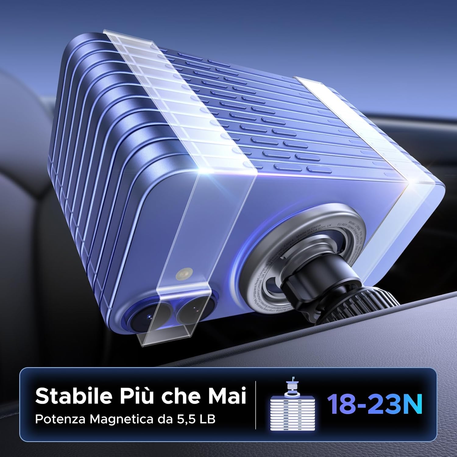 Detalle de UGREEN Supporto auto MagSafe per iPhone 17 Pro Max, 360°
