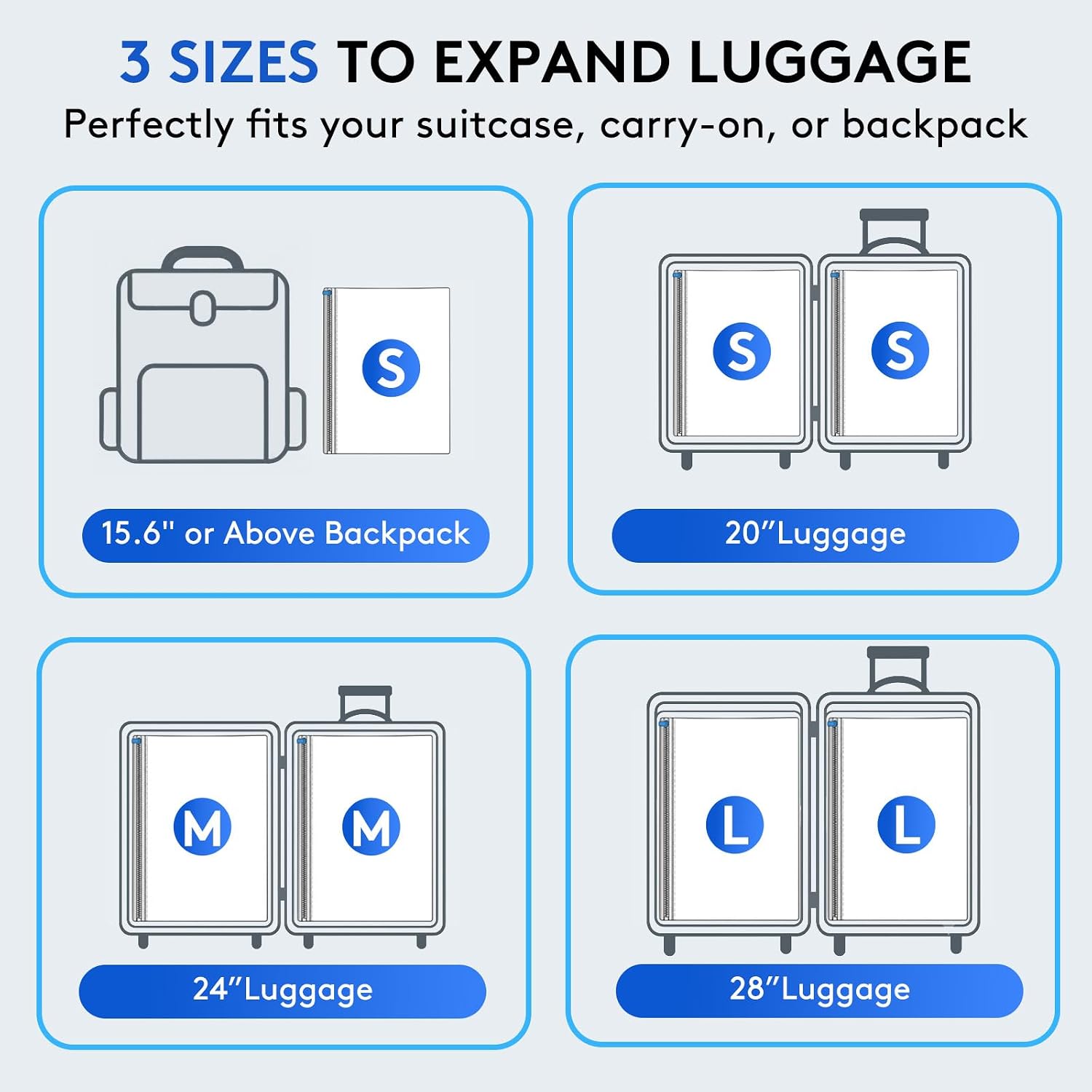 Detalle de 15-Pack Vacuum Travel Bags with Rechargeable Pump (3 Sizes) for Closet & Luggage Compression