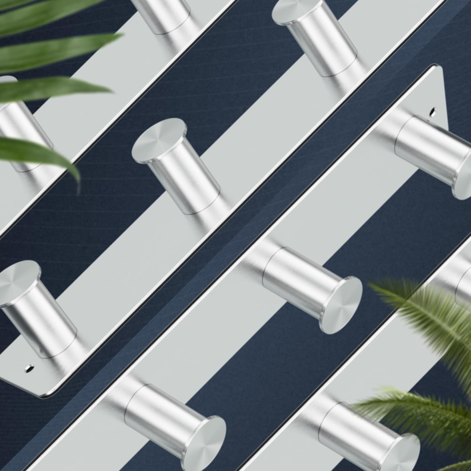 Detalle de Porte Manteau Mural RICOO MH025S-4x2 en Acier Inoxydable – Élégant et Durable