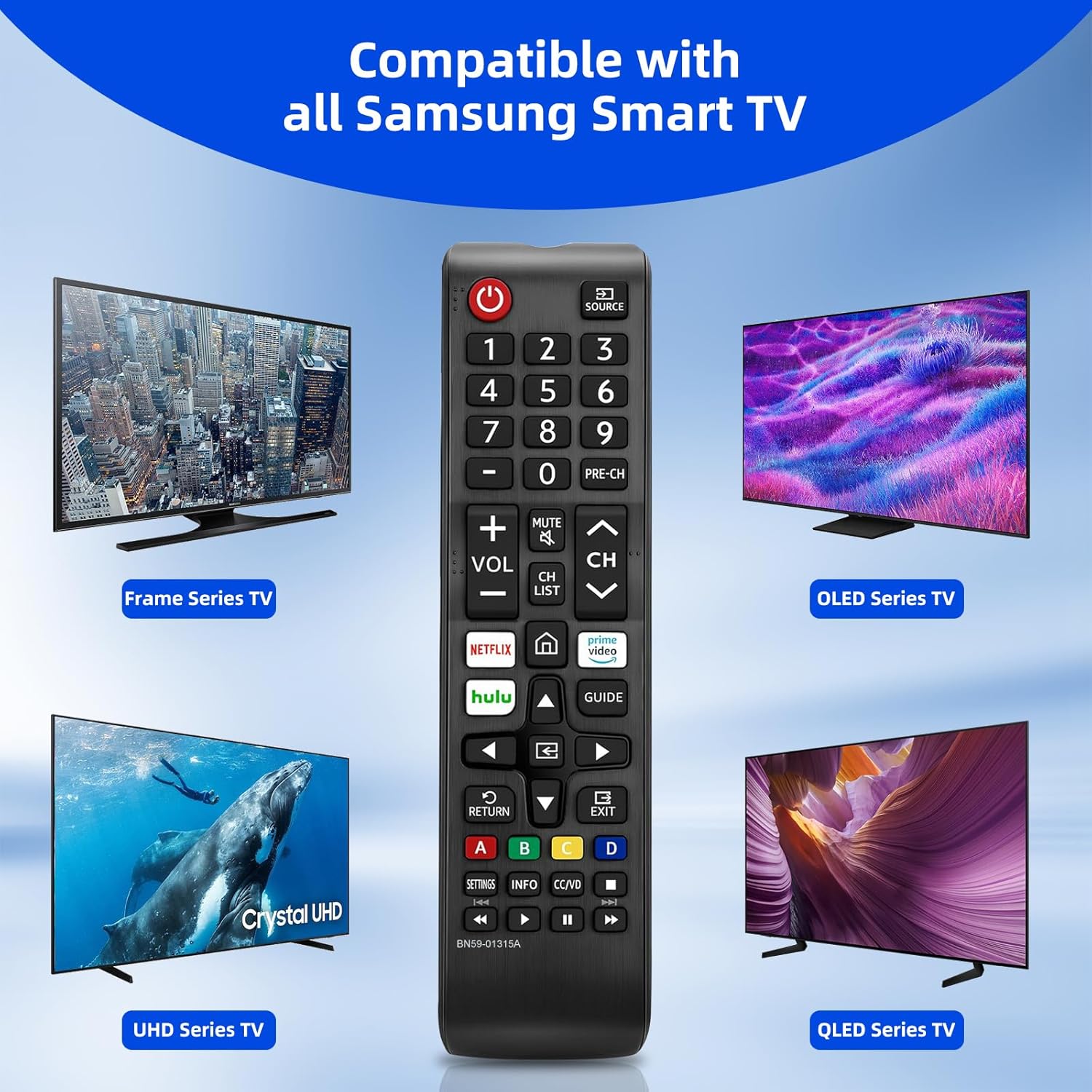 Detalle de 3-Pack Universal Replacement Remote for Samsung Smart TV (BN59-01315J / BN59-01301A / BN59-01315A)