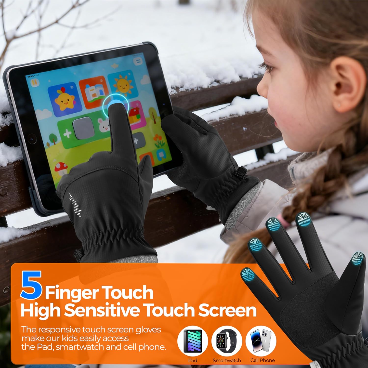 Detalle 2 de rivmount Kids 3M Ski Gloves ages 3-15