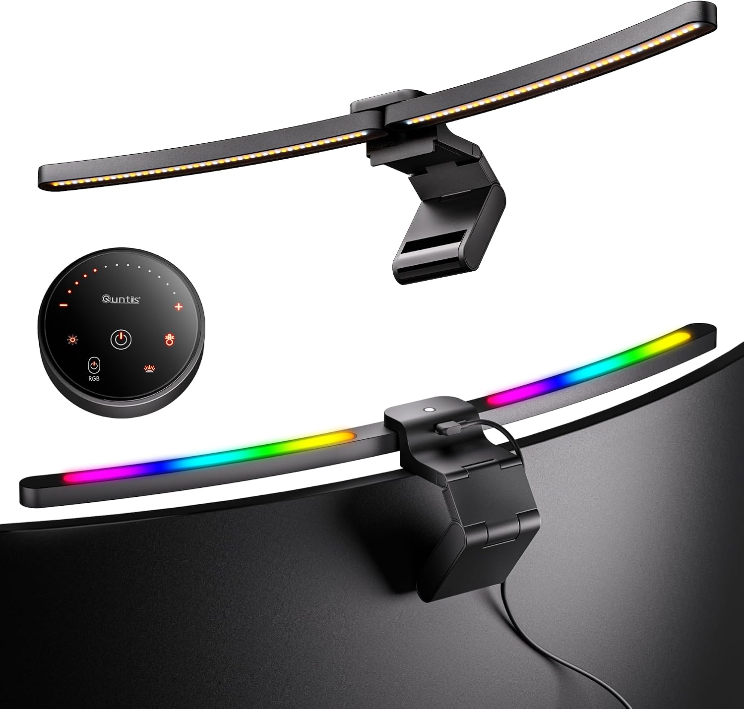 Detalle de Quntis LI-HY-0201-GY 26-inch RGB Curved Monitor Light Bar with Remote