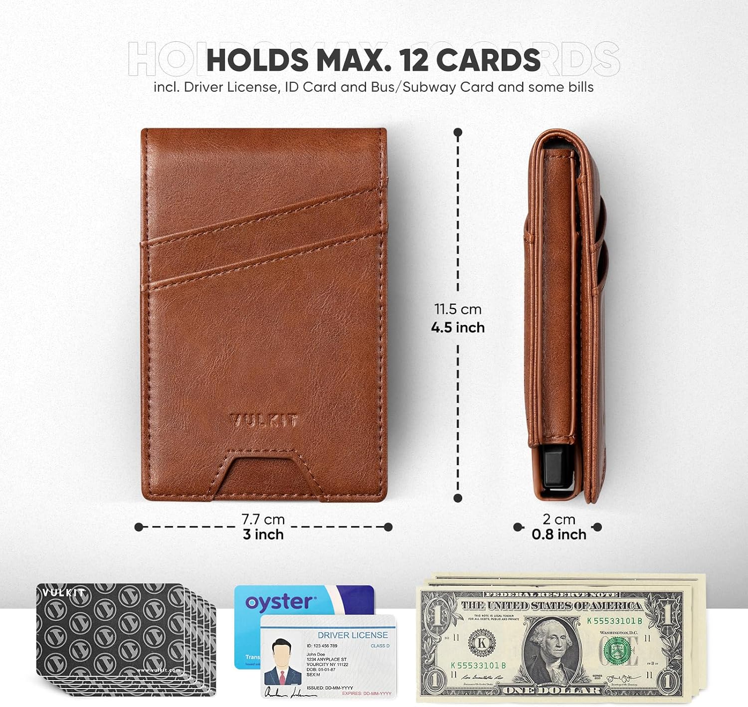 Detalle 2 de VULKIT RFID wallet card holder 12 cards