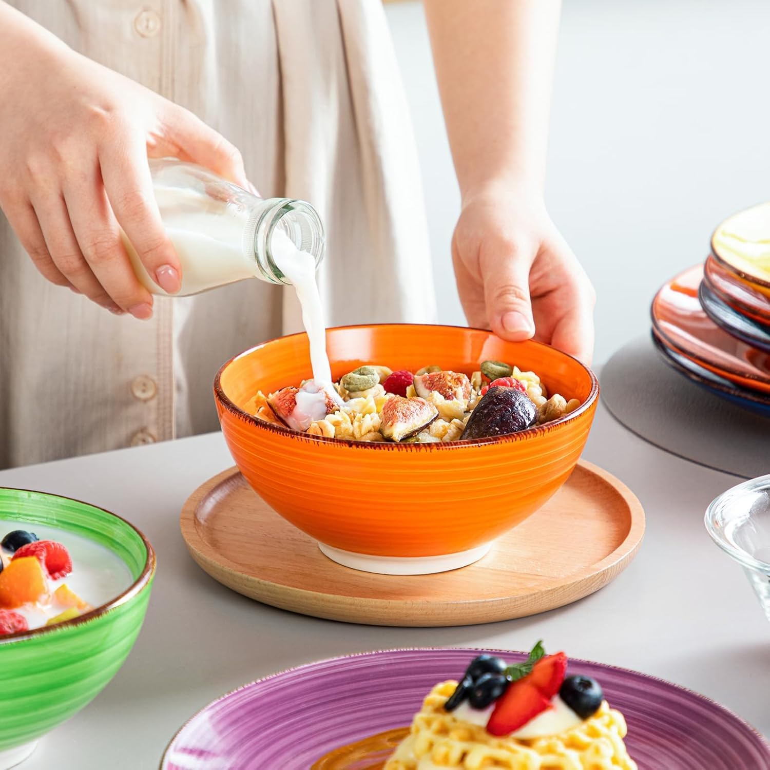 Thumbnail 2 de Vancasso Bonita 24-Piece Multicolor Stoneware Dinnerware Set for 6