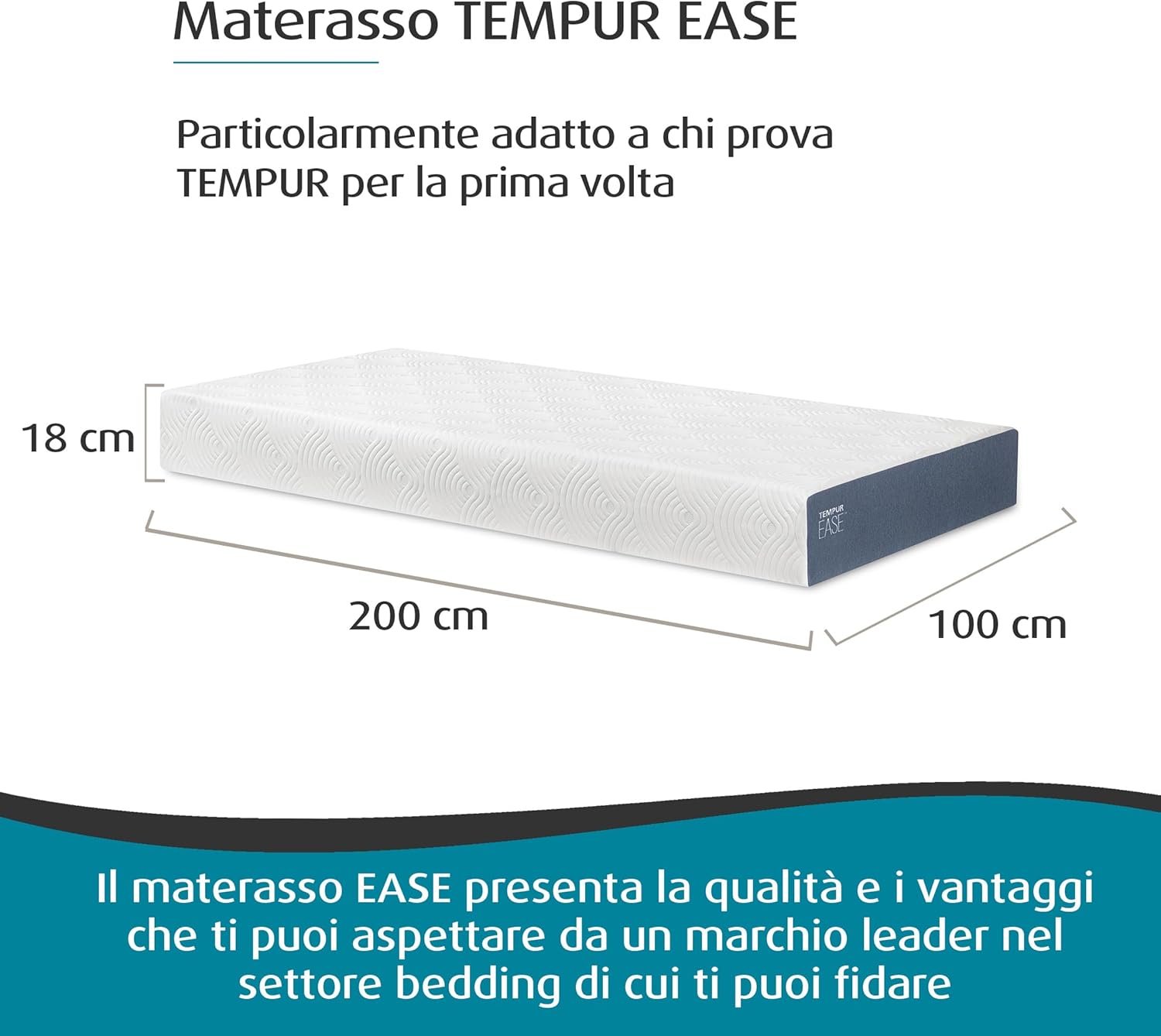 Thumbnail 1 de TEMPUR EASE materasso arrotolato singolo 90 x 200 cm – memory foam, fodera lavabile