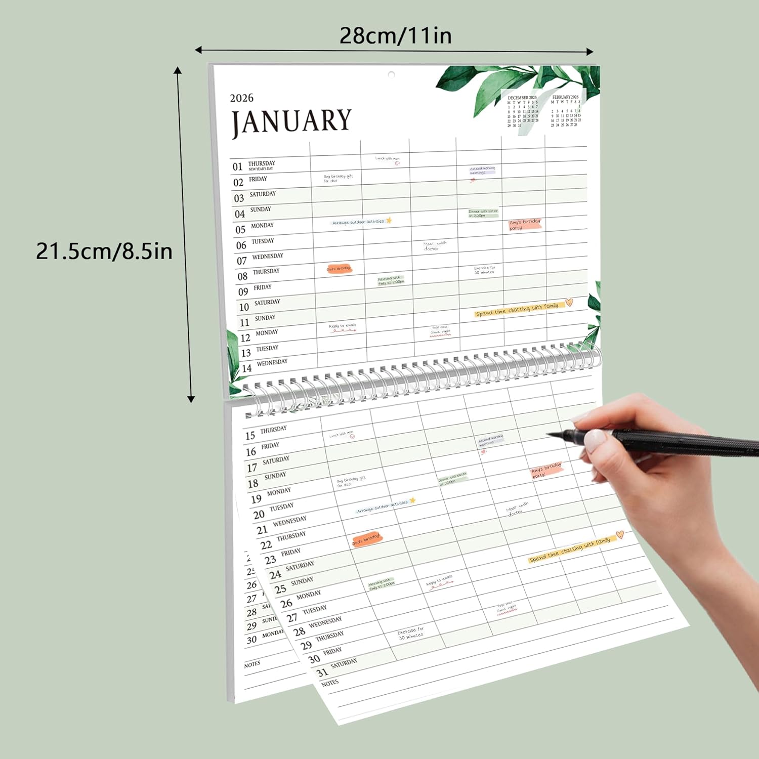 Thumbnail 2 de Family Calendar 2026 UK Family Planner – 18 Month to View Wall Calendar