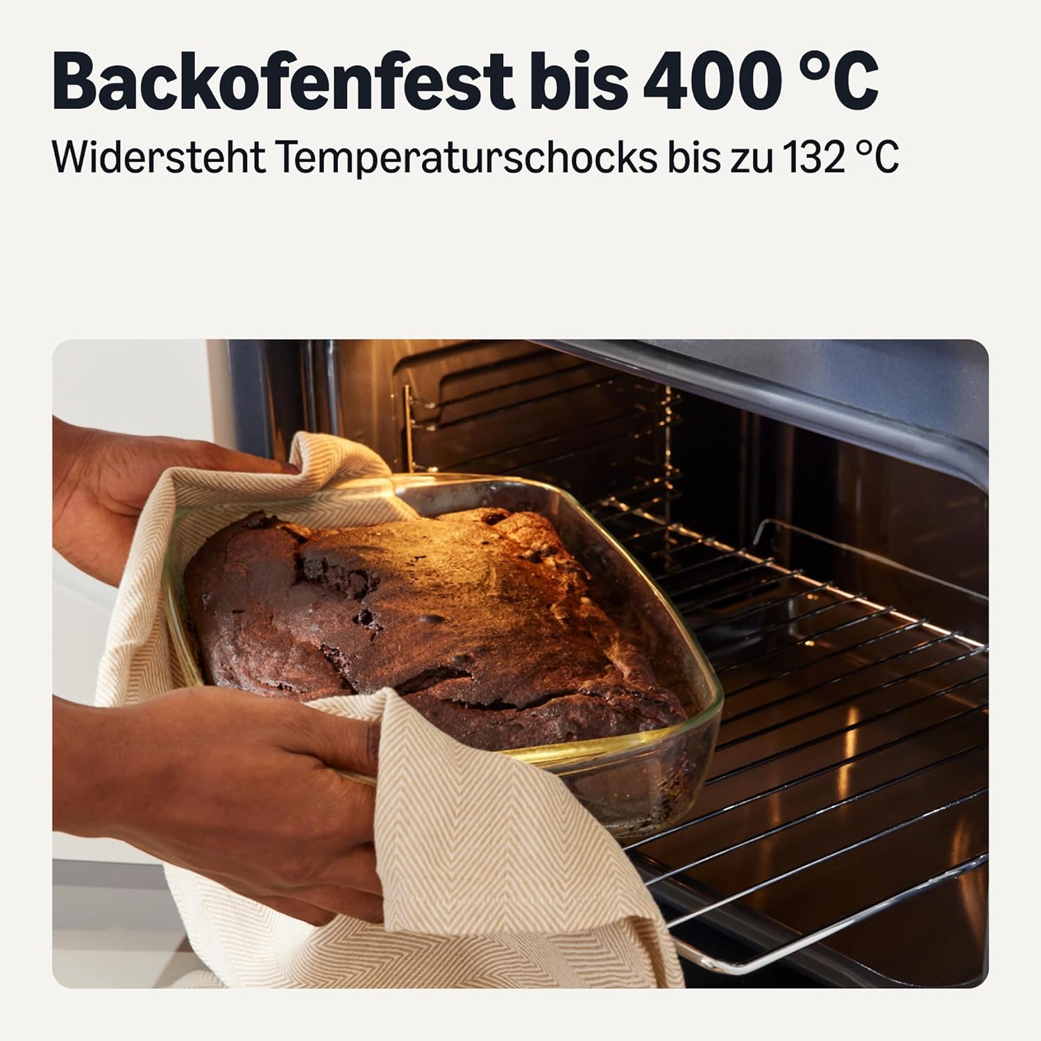 Detalle 2 de Amazon Basics Glas-Backformen-Set mit BPA-freien Deckeln – 6-teiliges Borosilikatglas-Backset