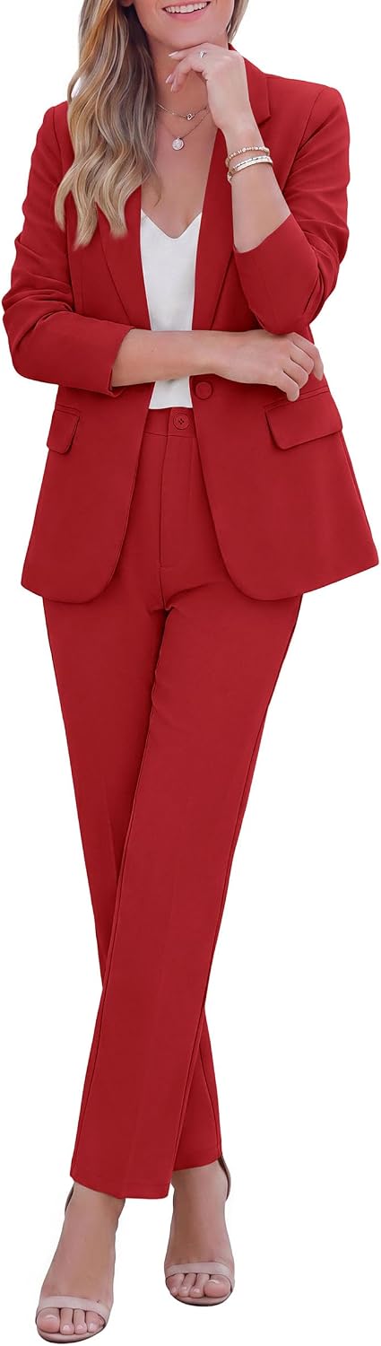 Detalle 2 de PRETTYGARDEN Women's Pantsuit Set in 95% Polyester