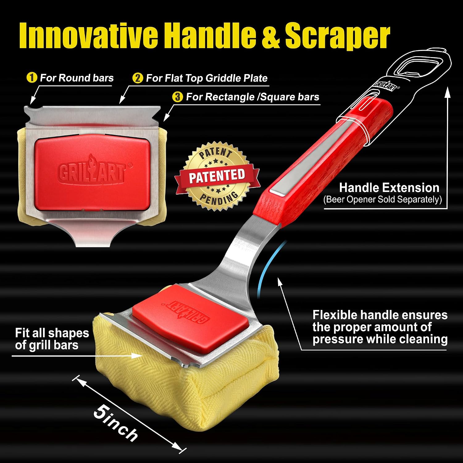 Detalle 2 de GRILLART BTS-06 SteamWizards Bristle-Free Grill Brush with Replaceable Head