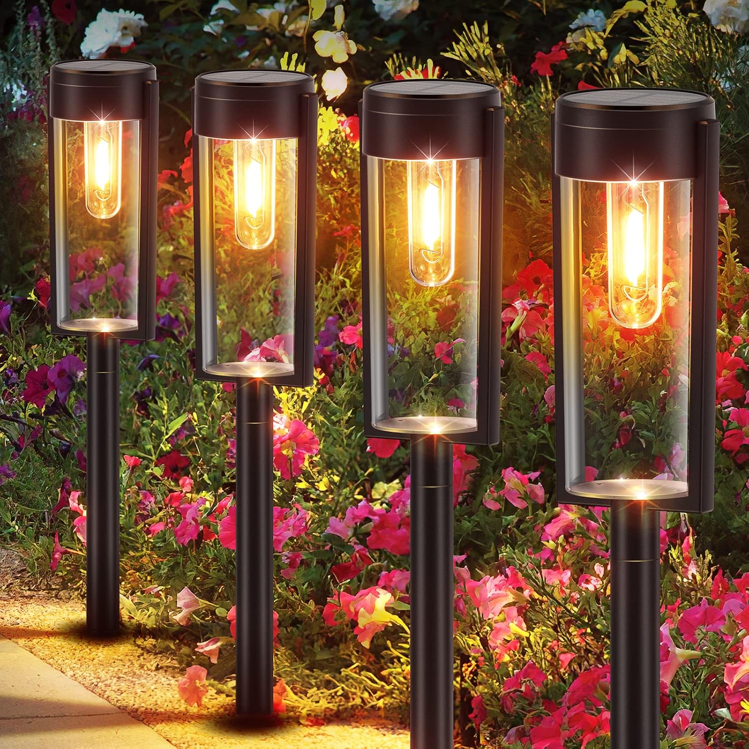 Detalle de LETMY 4 Pack solar garden lights