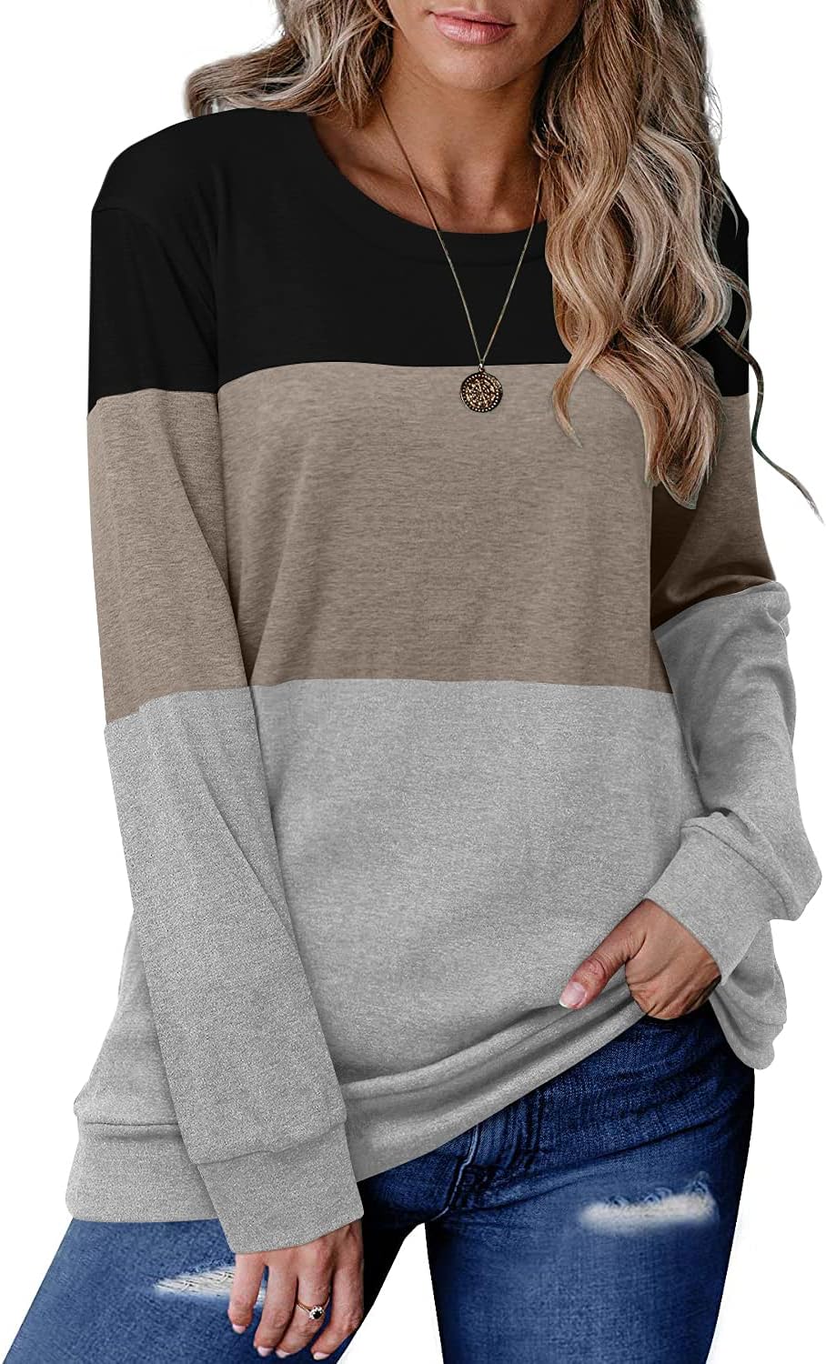 Thumbnail 5 de Charne Women's Long-Sleeve Crew-Neck Tunic Top with Cotton-Blend Stretch
