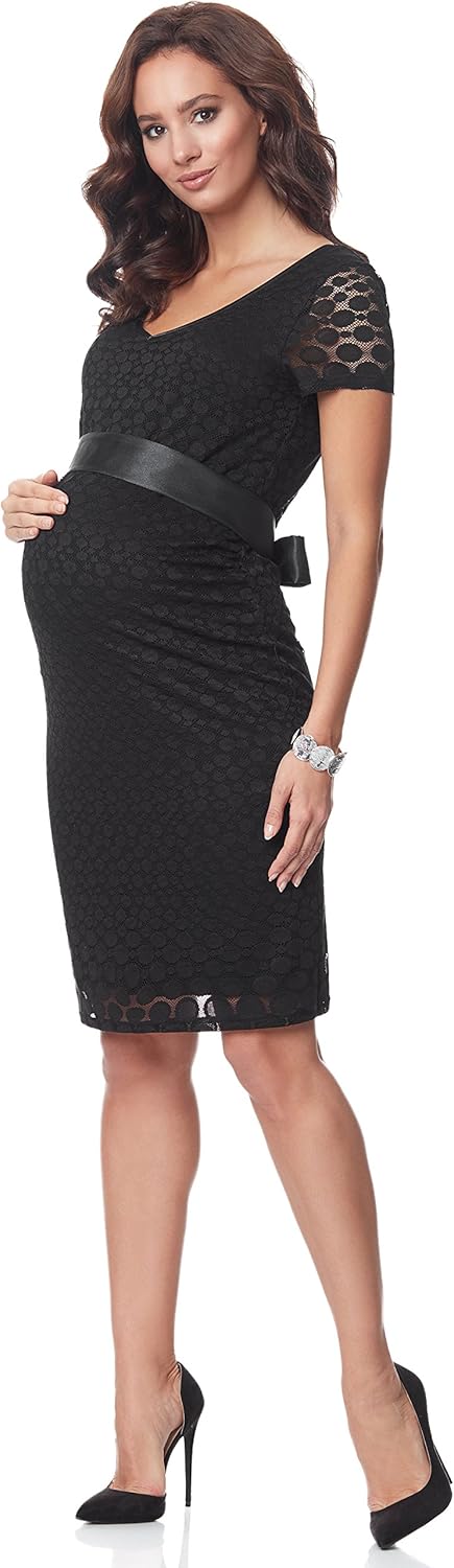 Thumbnail 2 de Robe de grossesse Be Mammy en dentelle, manches courtes, ceinture satin (BE20-208) – idéale pour une soirée