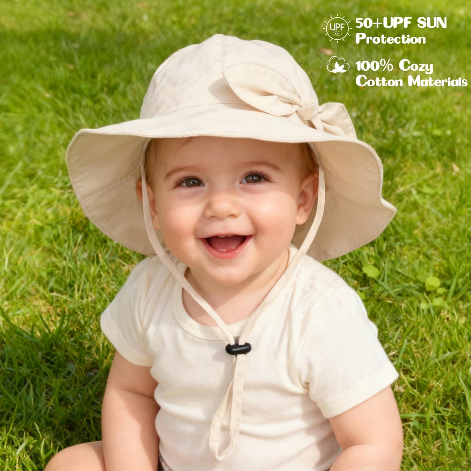 Detalle de DANMY Baby Girl Sun Hat UPF 50+