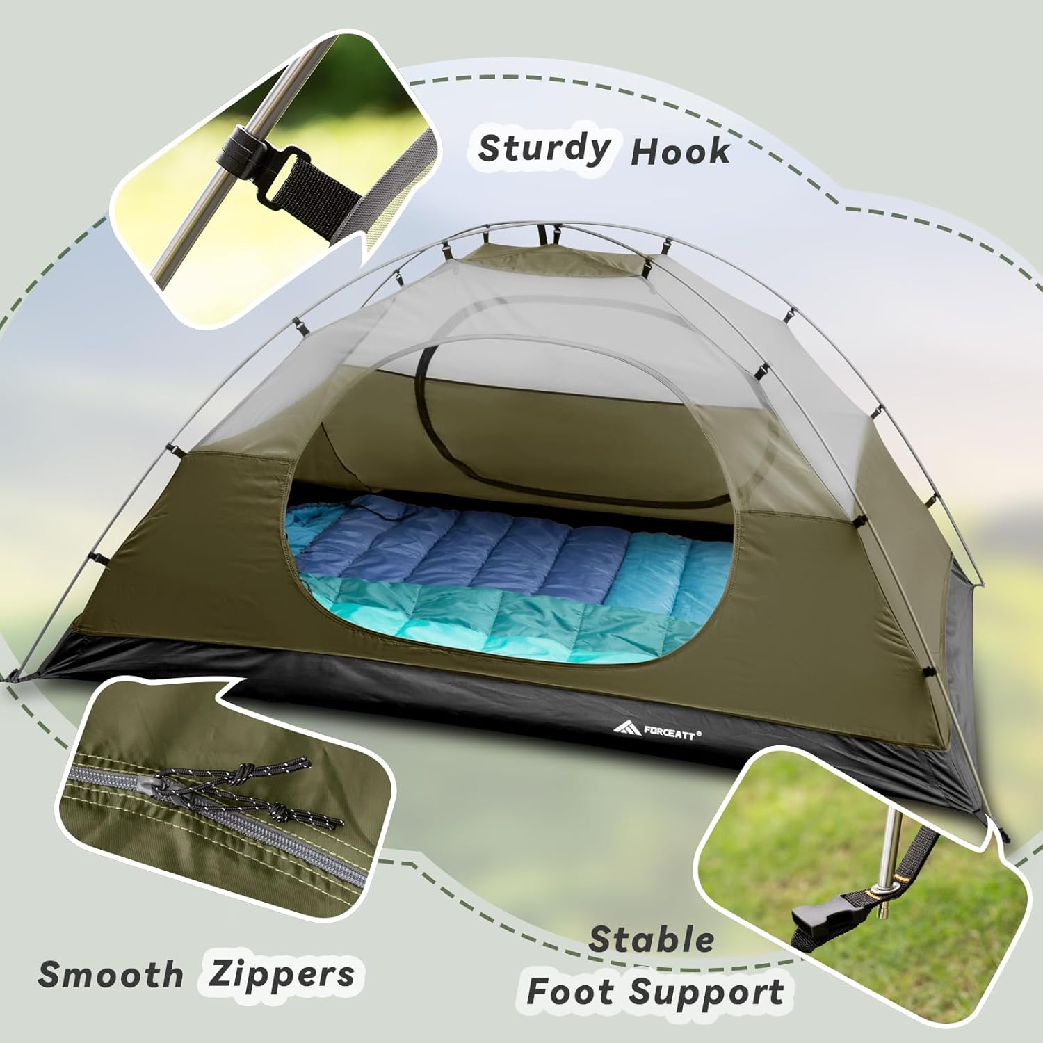 Thumbnail 3 de Forceatt 2-4 man tent with PU3000mm