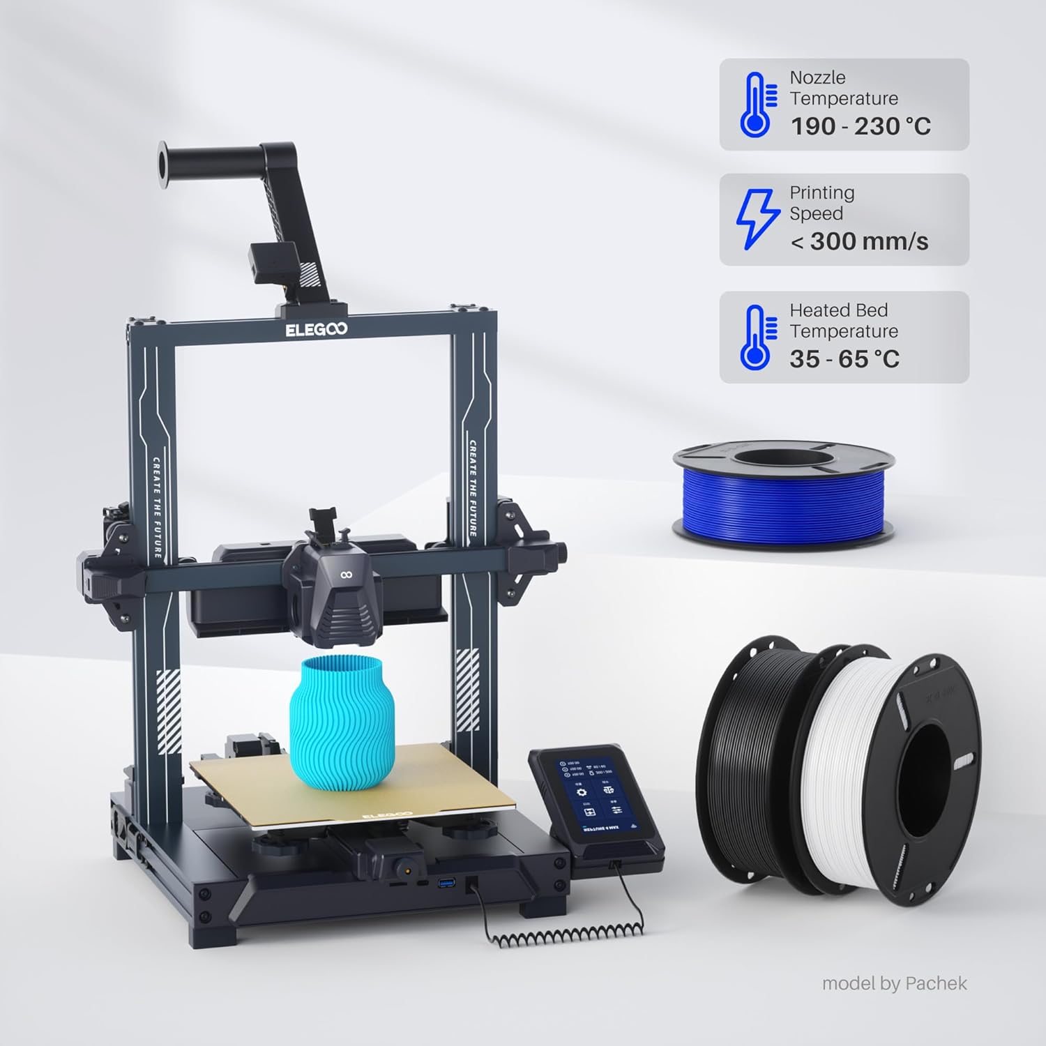 Detalle de ELEGOO 250g PLA Filament Bundle – 1.75mm, 8 Colour Pack
