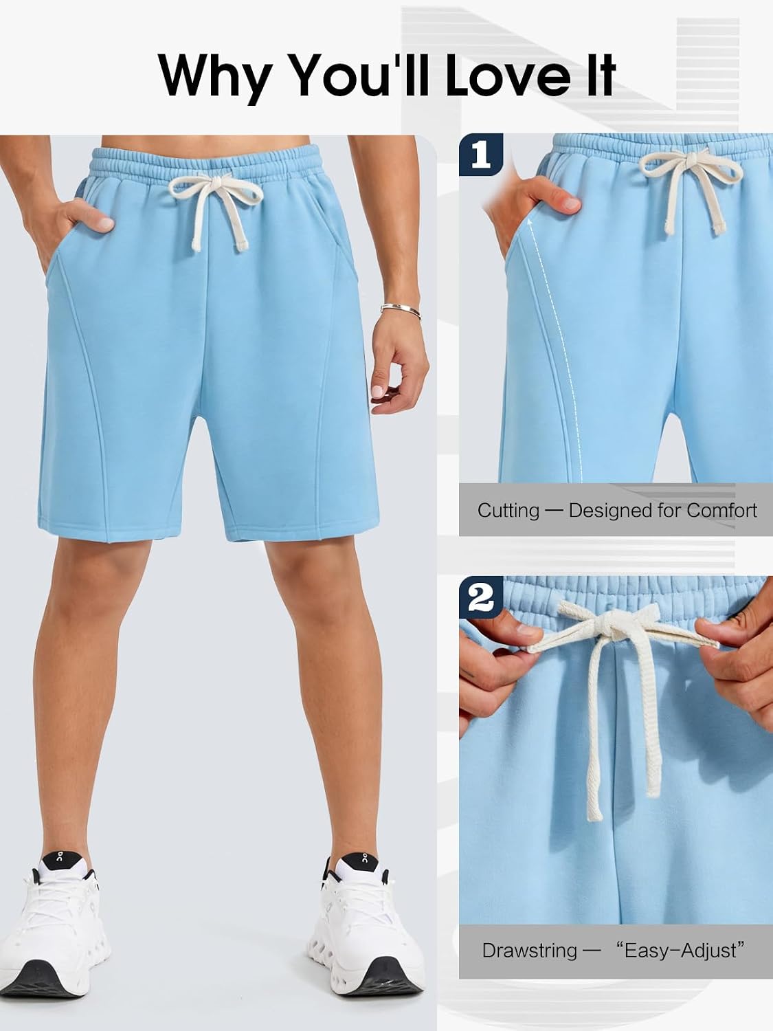 Detalle 2 de ZUY Men's Sweat Shorts, 8-Inch
