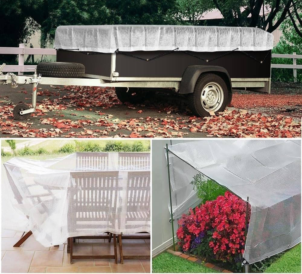 Thumbnail 6 de Abio Abdeckplane 4x4m Transparent 100 g/m² – wasserdichte Gewebeplane mit Ösen