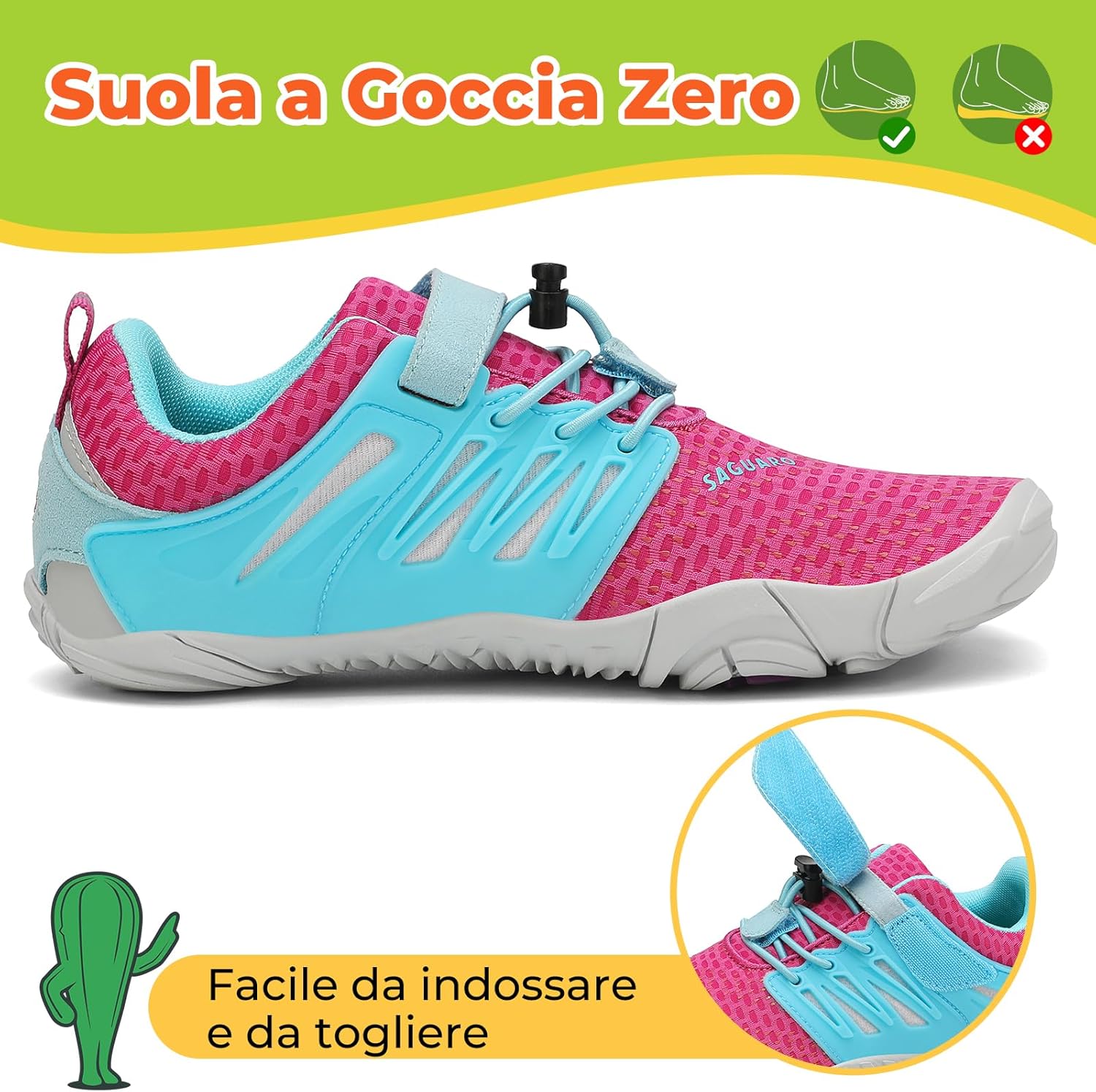 Thumbnail 3 de SAGUARO Barefoot Shoes Bambini Traspiranti – Scarpe Minimaliste per Ragazzi e Ragazze (Gr. 24-36)