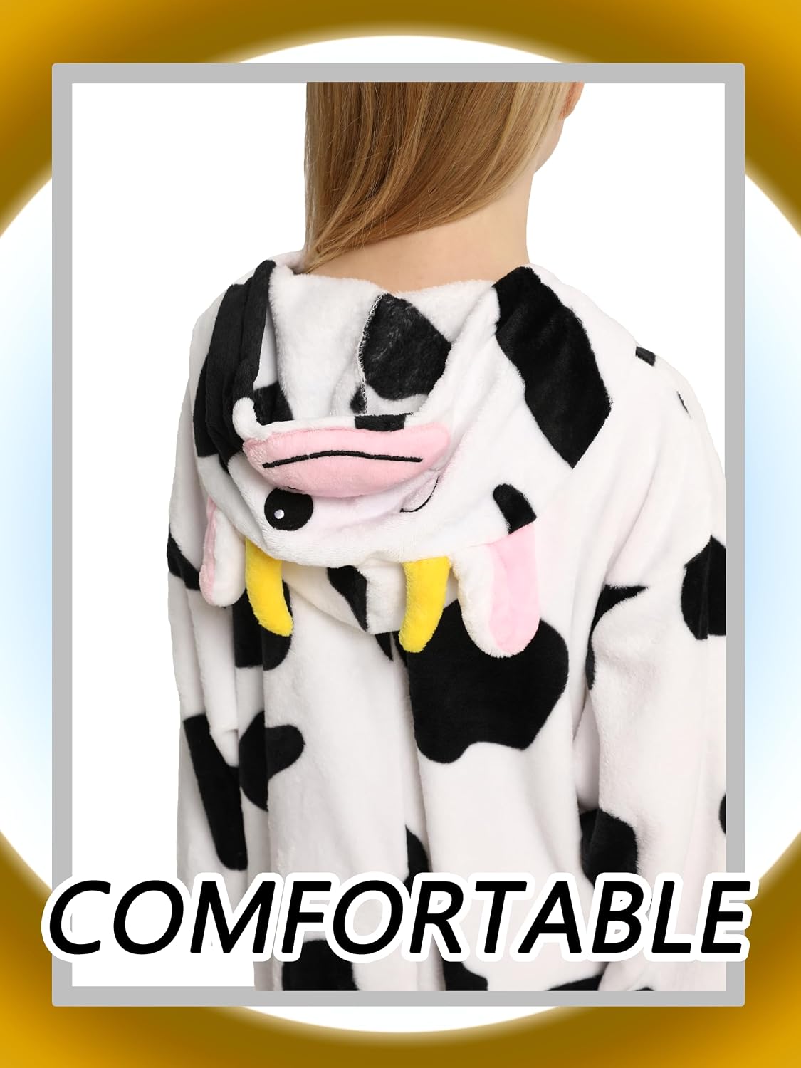 Detalle 1 de LONULAIN WXETSY Kids’ Animal Onesie Pajamas, Flannel Fleece Hood and Pockets