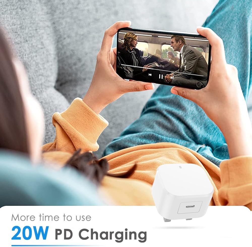 Detalle de 20W USB‑C Fast Charger with 2m Cable for iPad and iPhone – PD 3.0