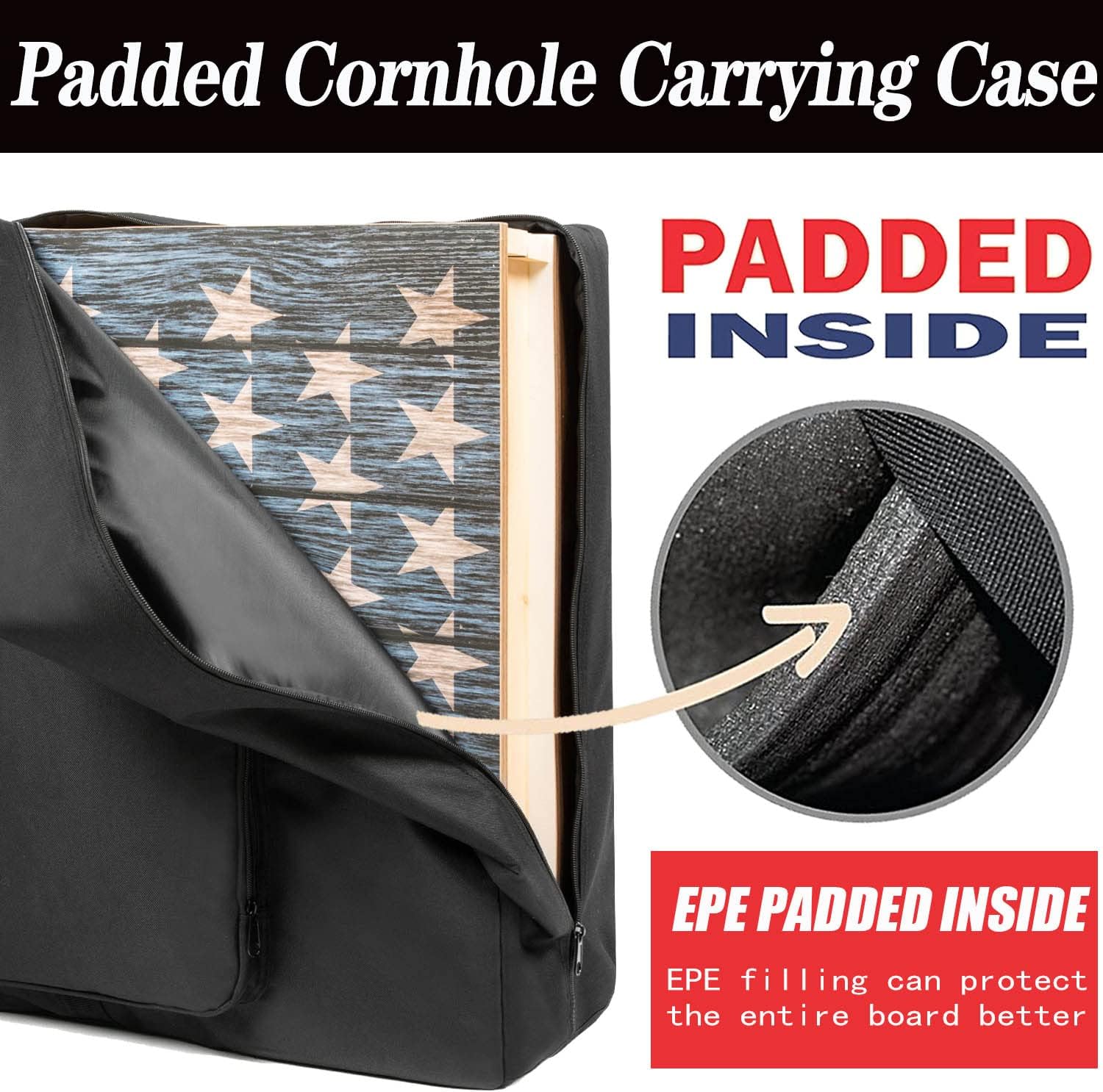 Detalle de Kioqiear Cornhole Carrying Case for 4' x 2' Boards