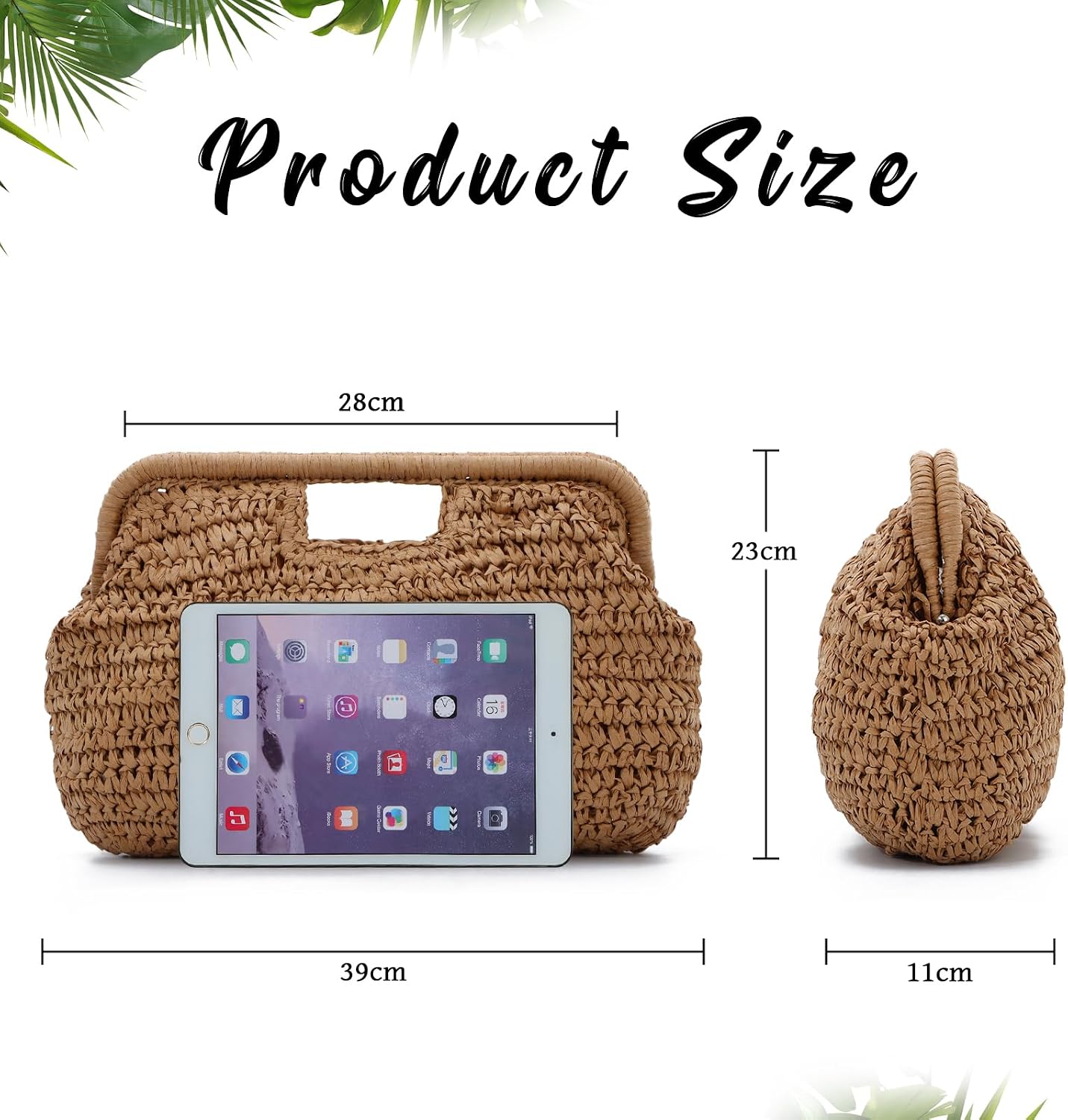 Thumbnail 2 de EVEOUT Straw Clutch 15.35" length