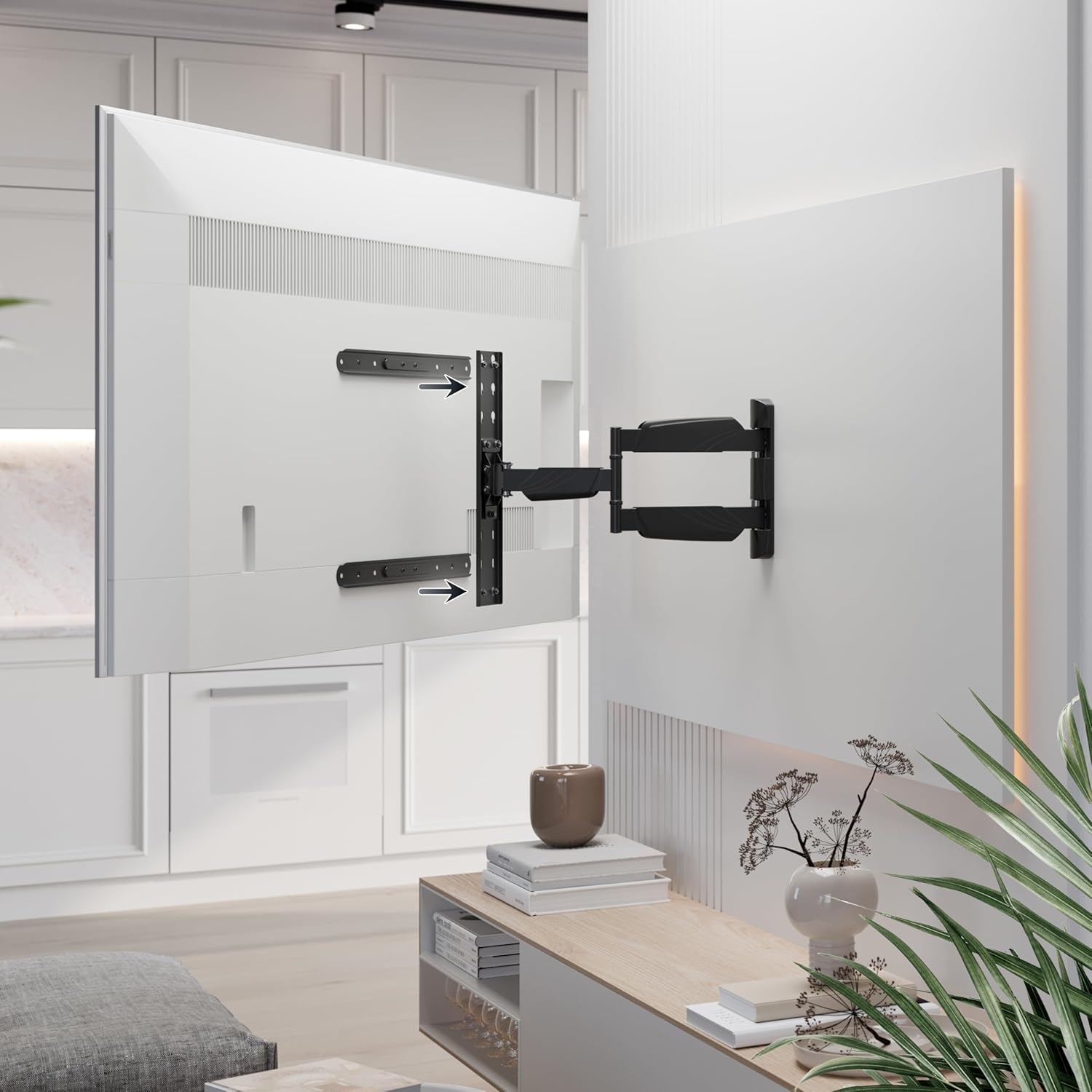 Thumbnail 1 de Support mural TV RICOO Support Murale Orientable S5644, inclinable pour écrans 37 à 55 pouces (VESA 200x200 à 400x400)