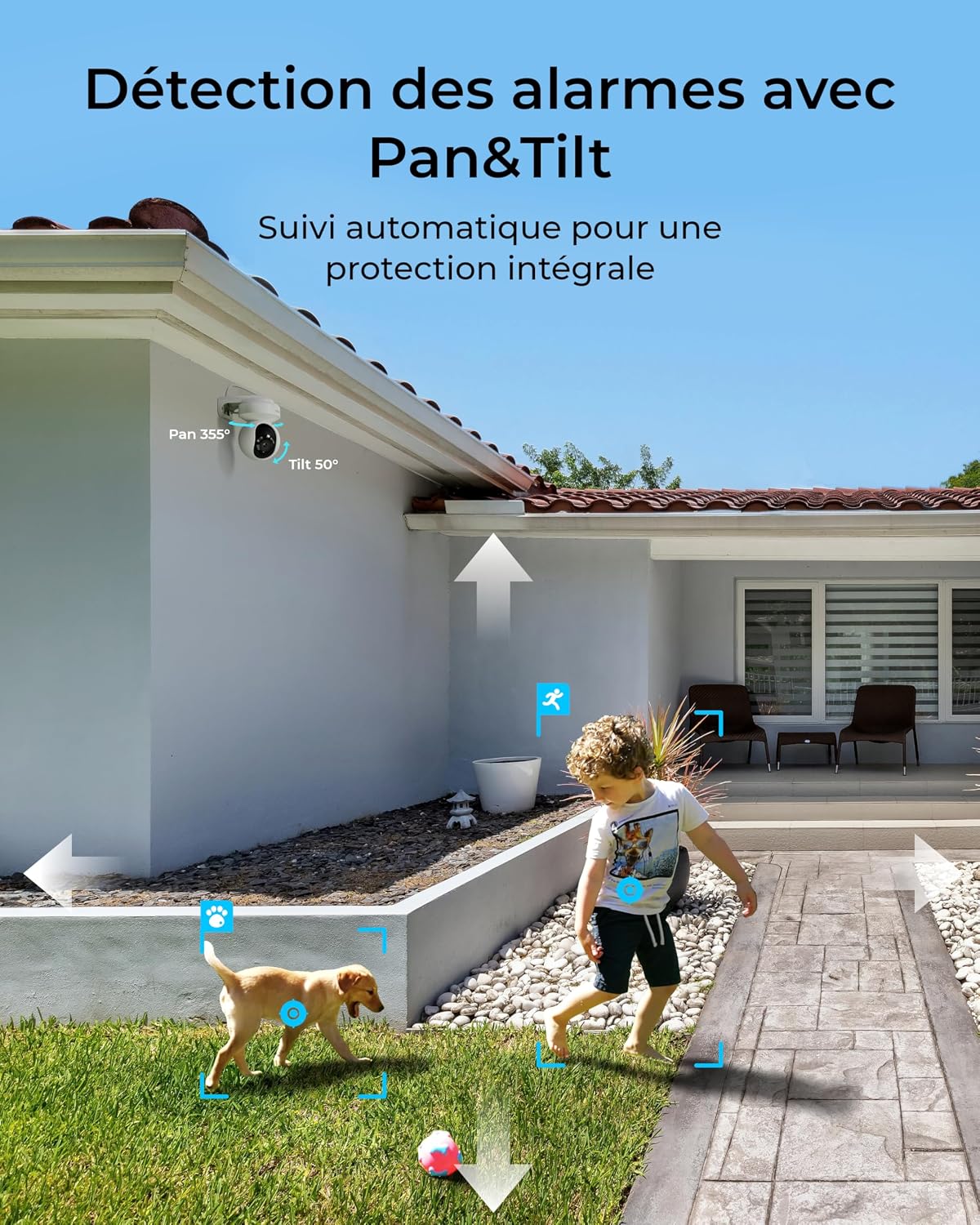 Detalle 2 de Reolink RLK8-800PT4: Système PoE 4K avec Pan‑Tilt 355° & Tracking automatique (4 caméras + NVR 8 canaux)