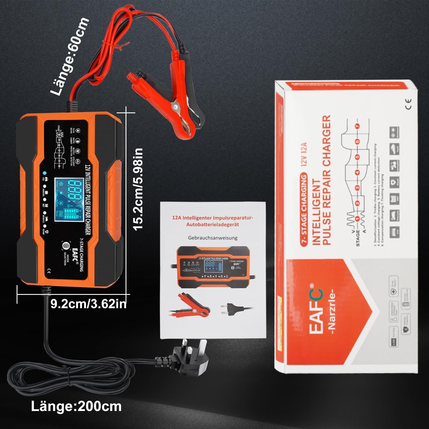 Thumbnail 6 de EAFC 12-Amp Car Battery Charger 12A for 12V vehicles