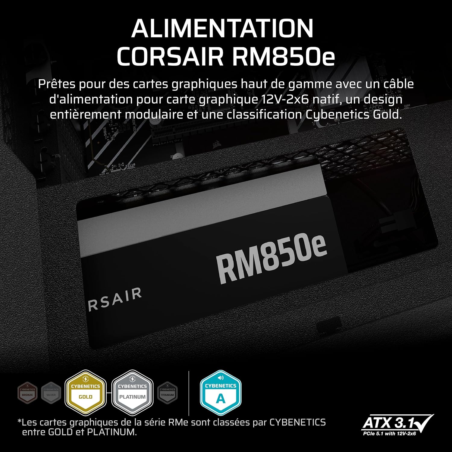 Thumbnail 1 de Corsair RM850e 2025 alimentation silencieuse