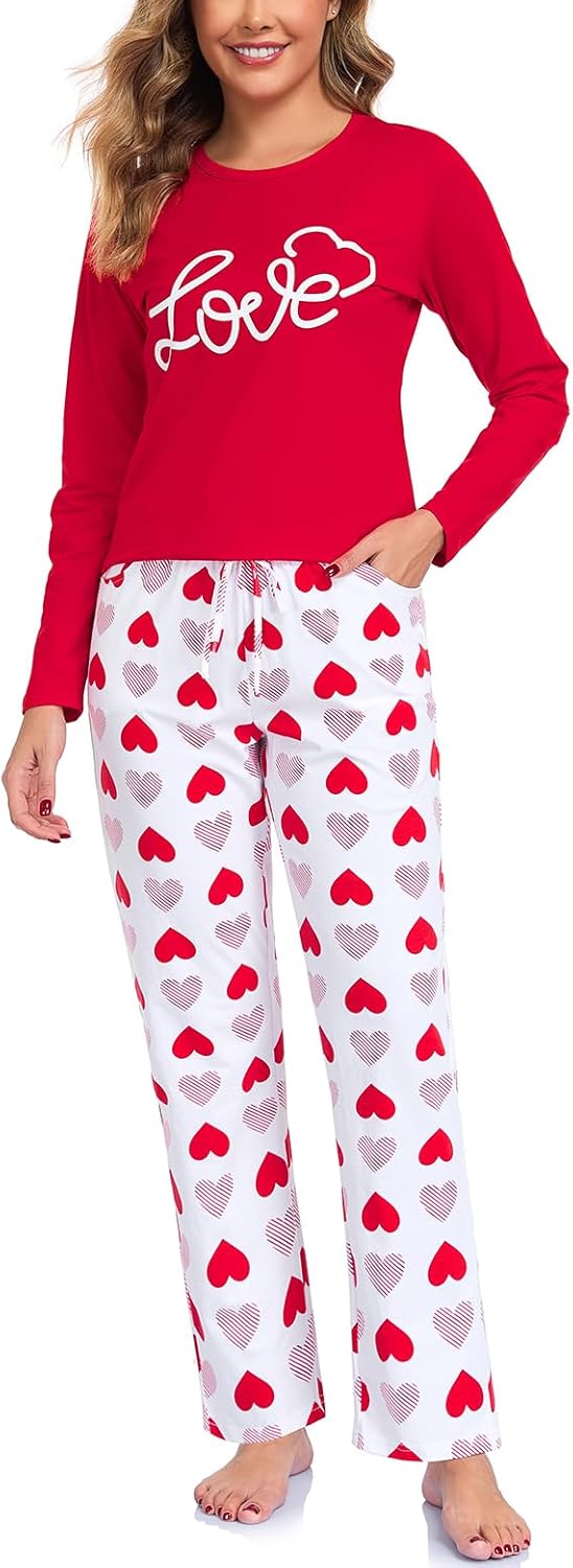 Thumbnail 6 de SPKPKEY women’s cotton long-sleeve pyjamas set (95% cotton, 5% spandex) – cute 2-piece loungewear