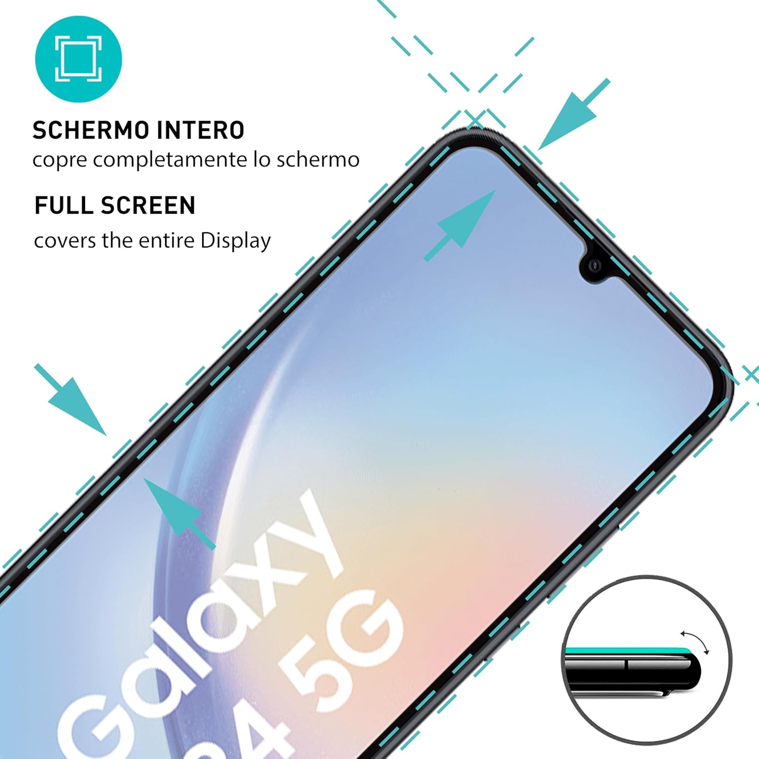 Thumbnail 1 de smartect Vetro Temperato per Samsung Galaxy A34 5G (2 pezzi, Full Screen, opaco) con durezza 9H