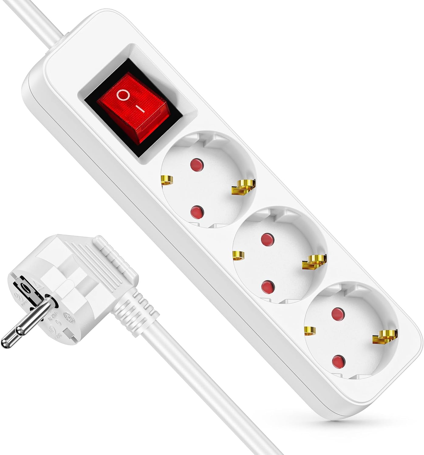 Thumbnail 5 de Realmade 5-fach Steckdosenleiste mit Save Energy-Schalter, 5 m Kabel, weiß
