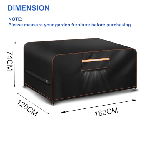 Detalle de Housse Table de Jardin avec Évents d’Air 420D Oxford – Aoretic 180x120x74 cm