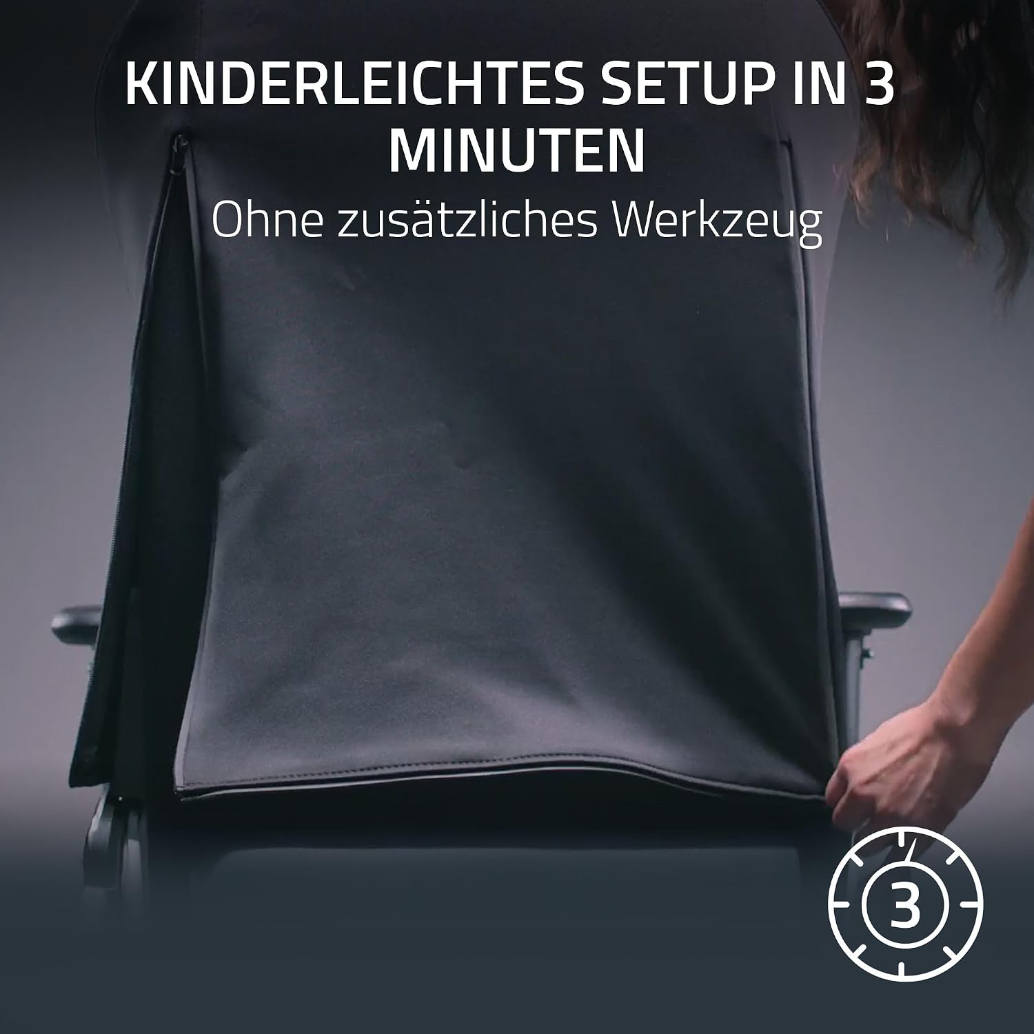 Detalle de Razer Gaming Chair Sleeves für Designt Iskur V2 X (2-teilig, komplett waschbar) Quartz