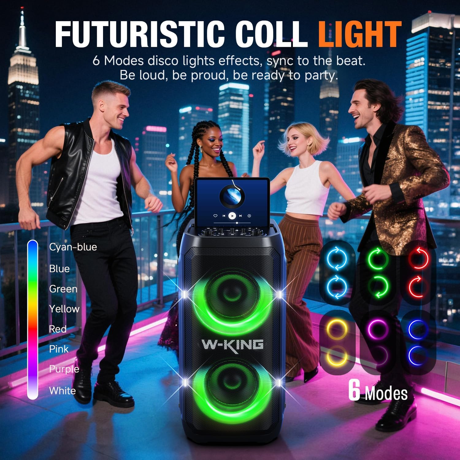 Thumbnail 5 de W-KING T12 Partybox portatile Bluetooth da 370W MAX con 25 ore, CSB e subwoofer da 8