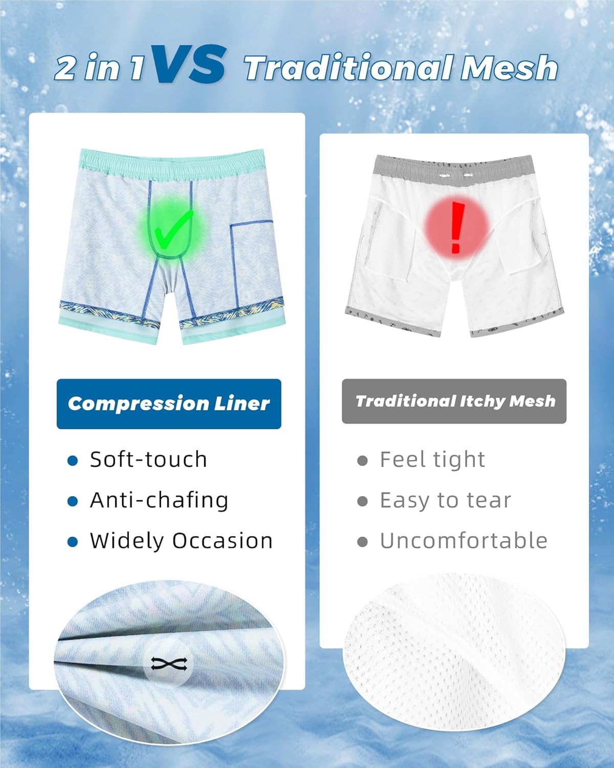 Thumbnail 6 de SURF CUZ Men's Swim Trunks with Compression Liner and Zipper Pockets