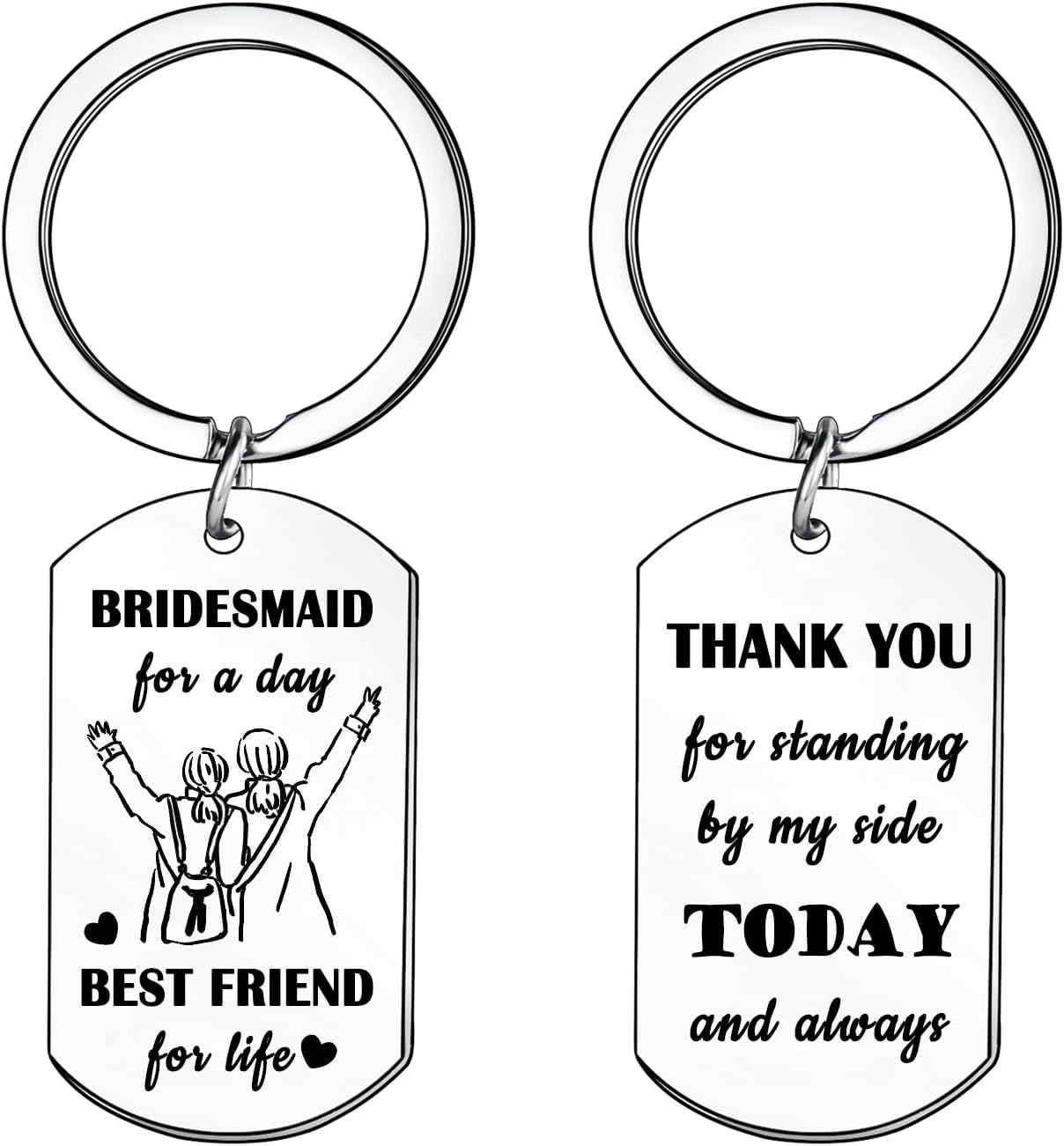 Detalle de Yrerndre Bridesmaid Gift – Engraved Thank You Keyring