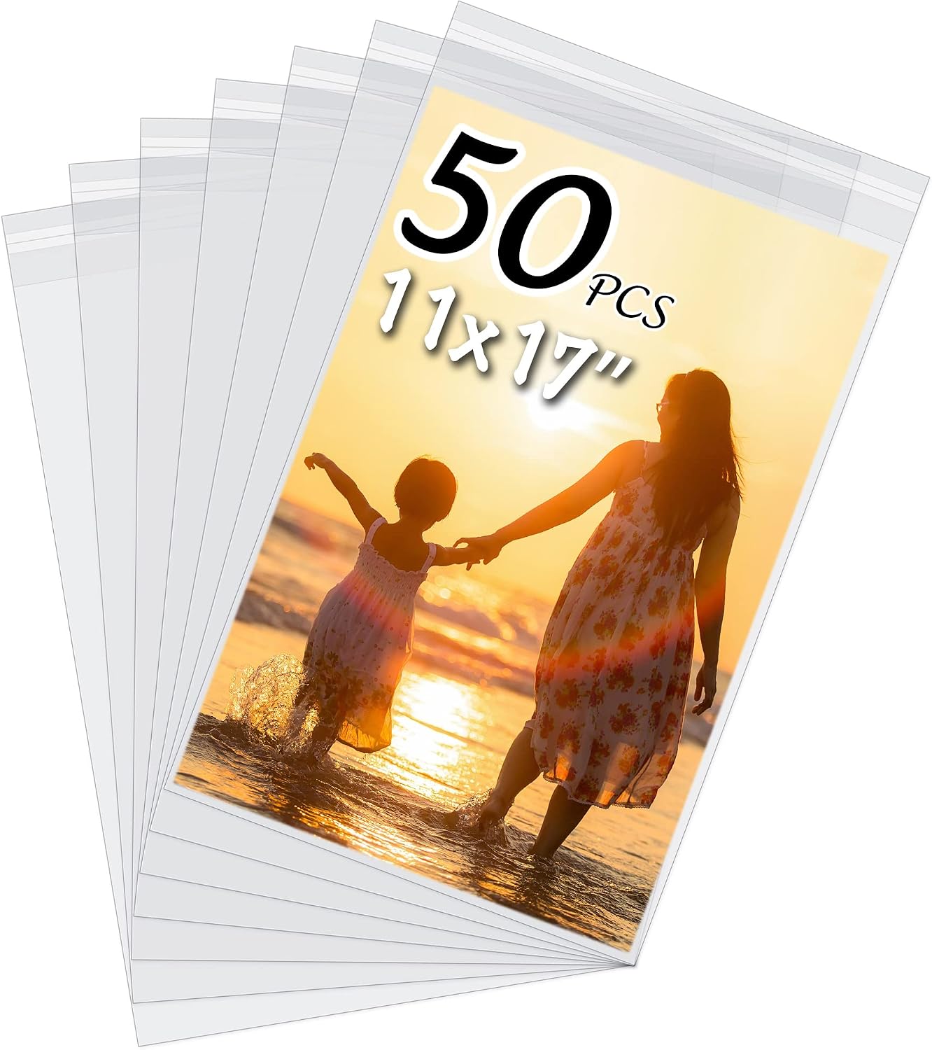 Detalle de Somime 50-Pack Acid-Free Clear Sleeves for 11x17 Art Prints