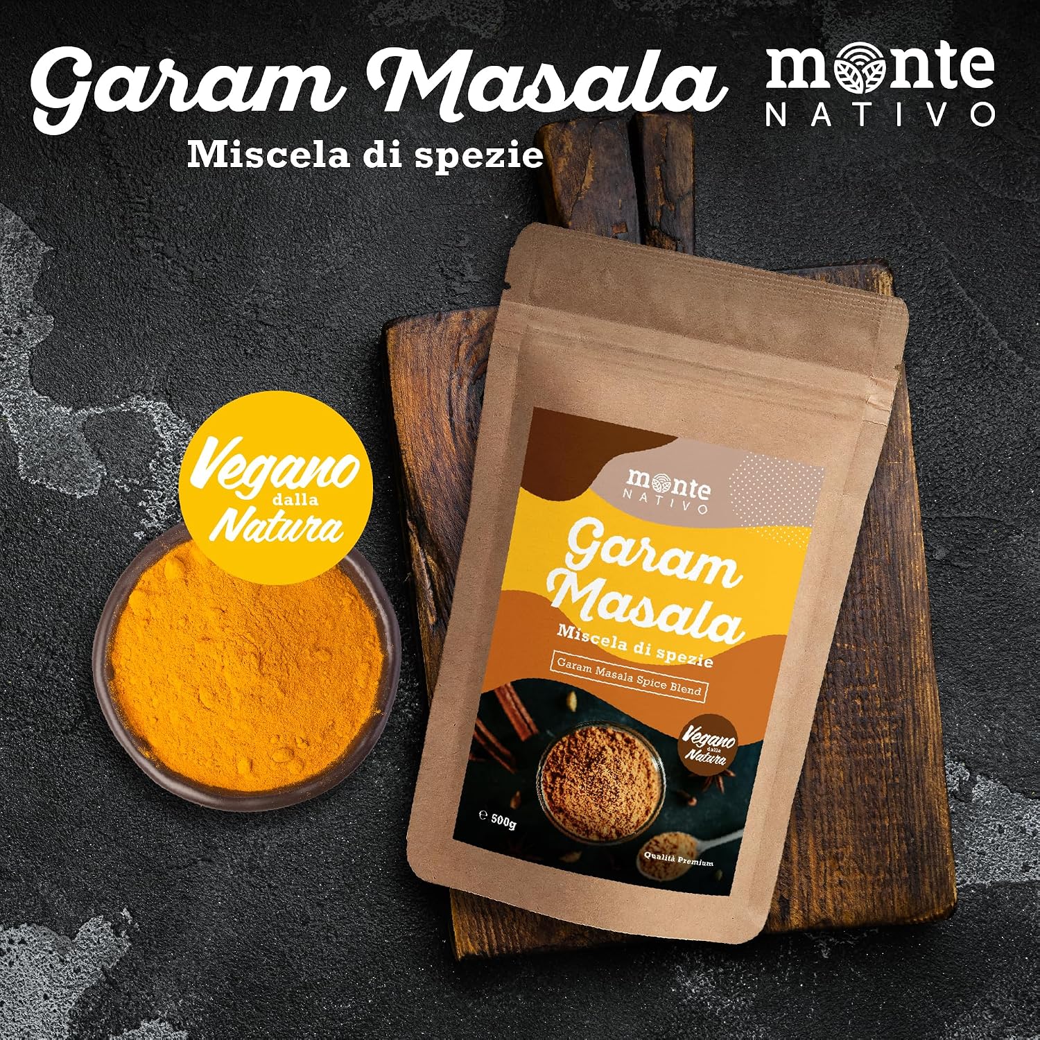 Detalle de Garam Masala Monte Nativo (500g) – Spezie indiane autentiche per curry, carni e verdure