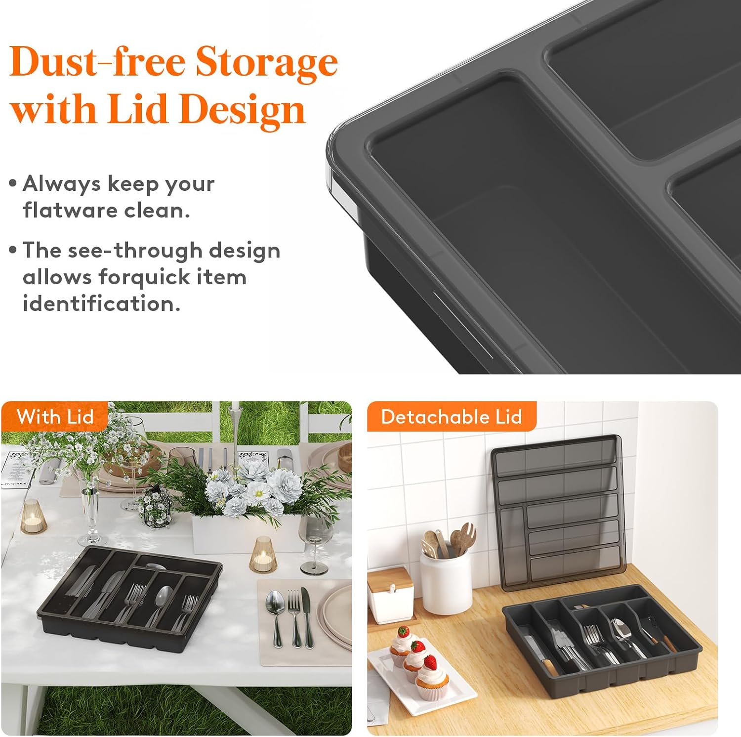 Detalle 2 de Lifewit Silverware Organizer 6-Compartment