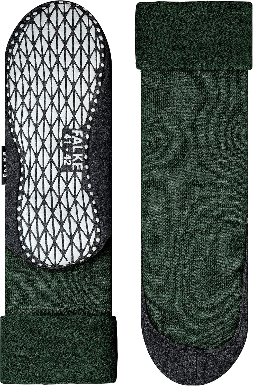 Detalle de FALKE Cosyshoe herrtofflor med merinoull, plyschfoder och halkskyddande filtsula