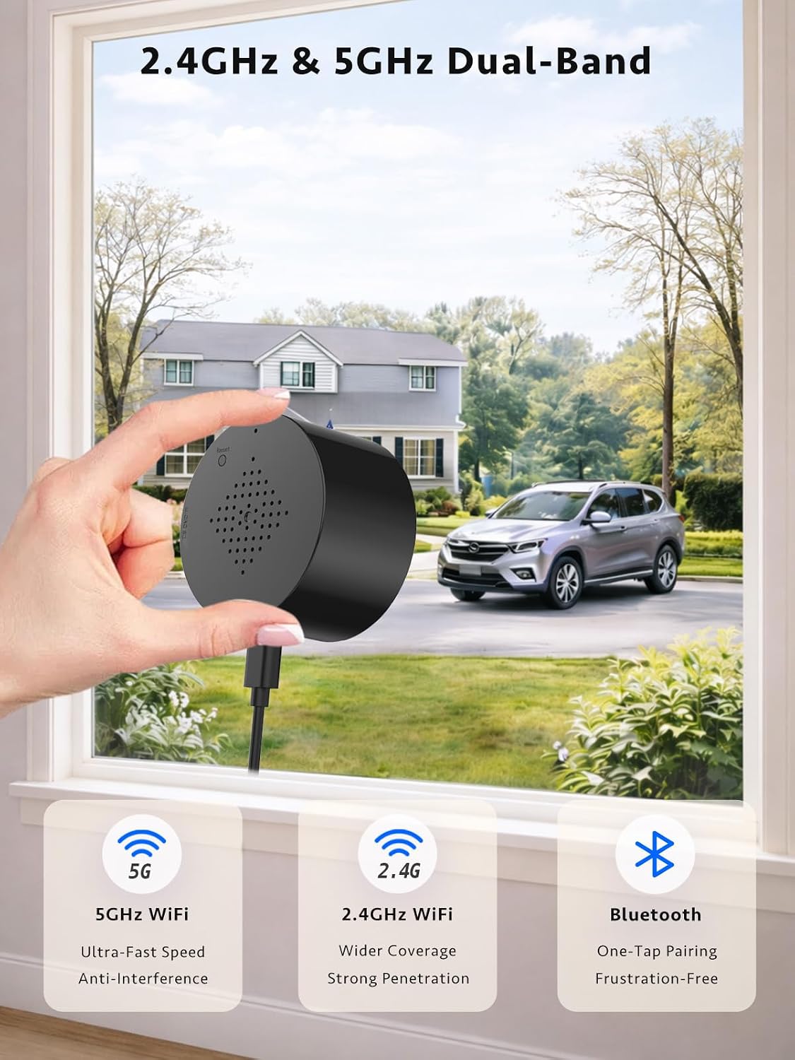 Thumbnail 1 de 2K Window Camera for Home Security: Clear through-glass surveillance with AI alerts