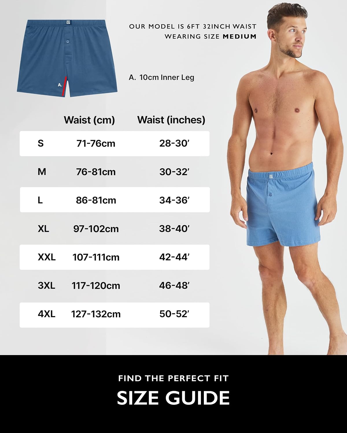 Thumbnail 5 de Giovici Mens Boxers Loose Fit – Super Soft Cotton Shorts with Button Fly