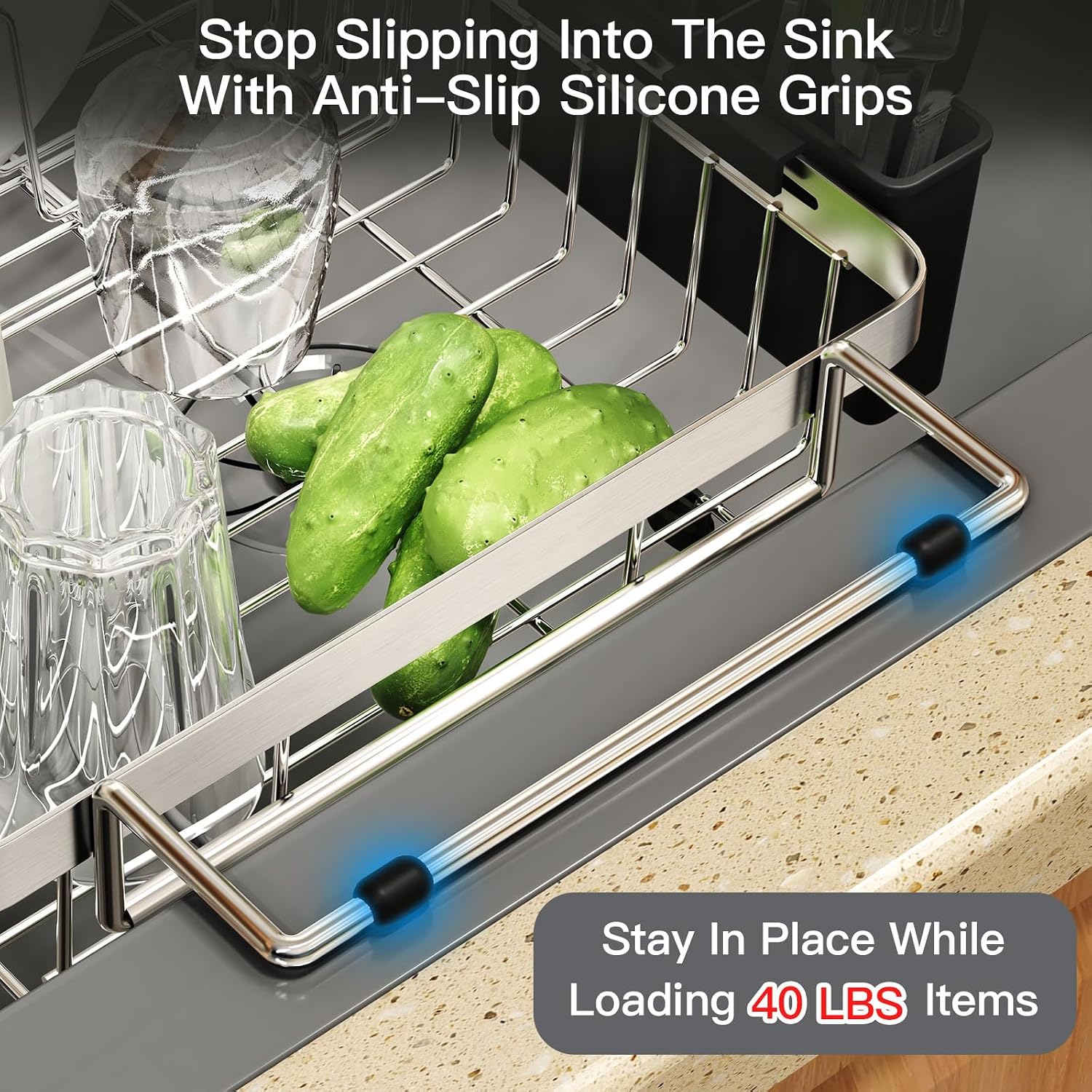 Detalle 2 de Expandable Over Sink Dish Drainer Rack 🍽