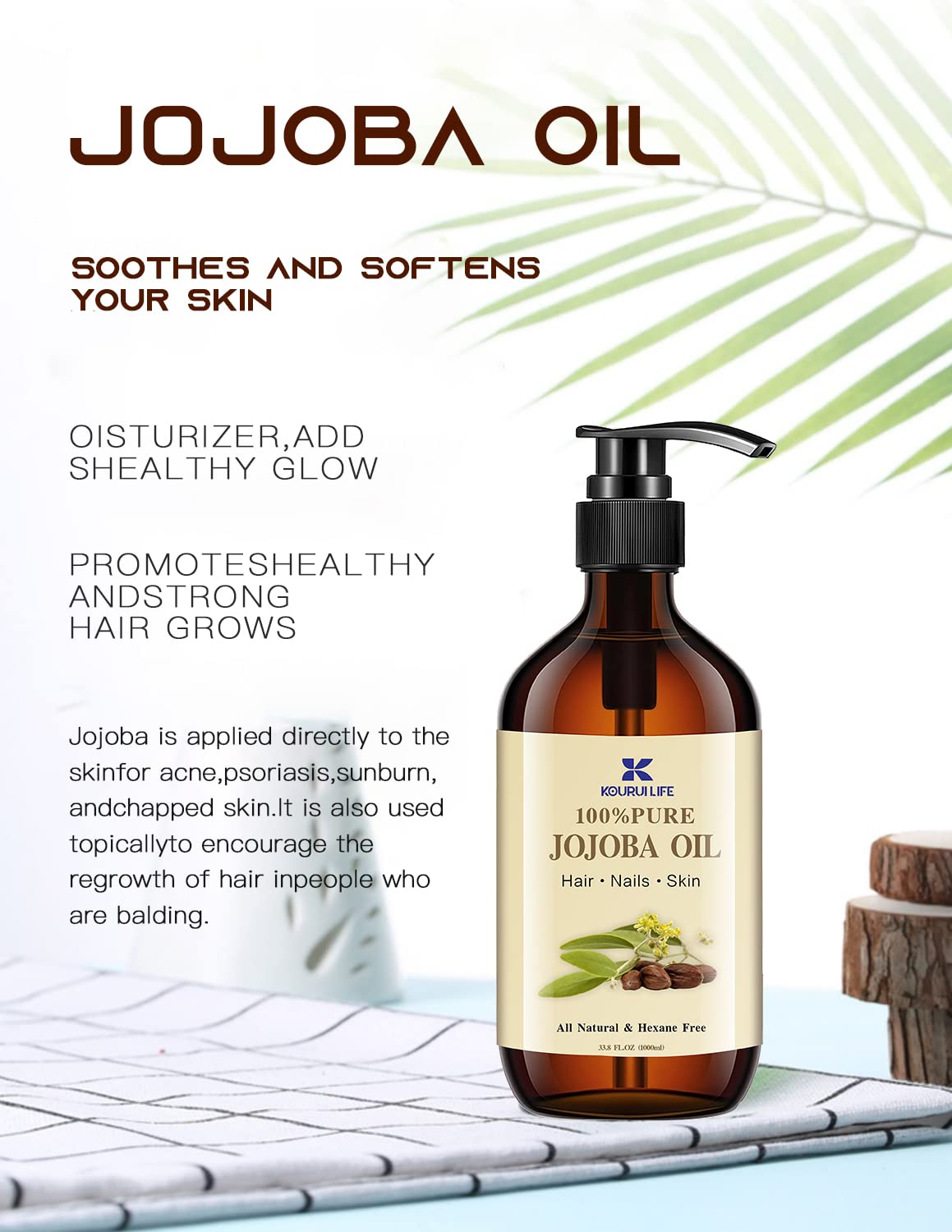 Detalle 2 de Jojobaöl Bio 1L natürliches Hautpflege-Öl