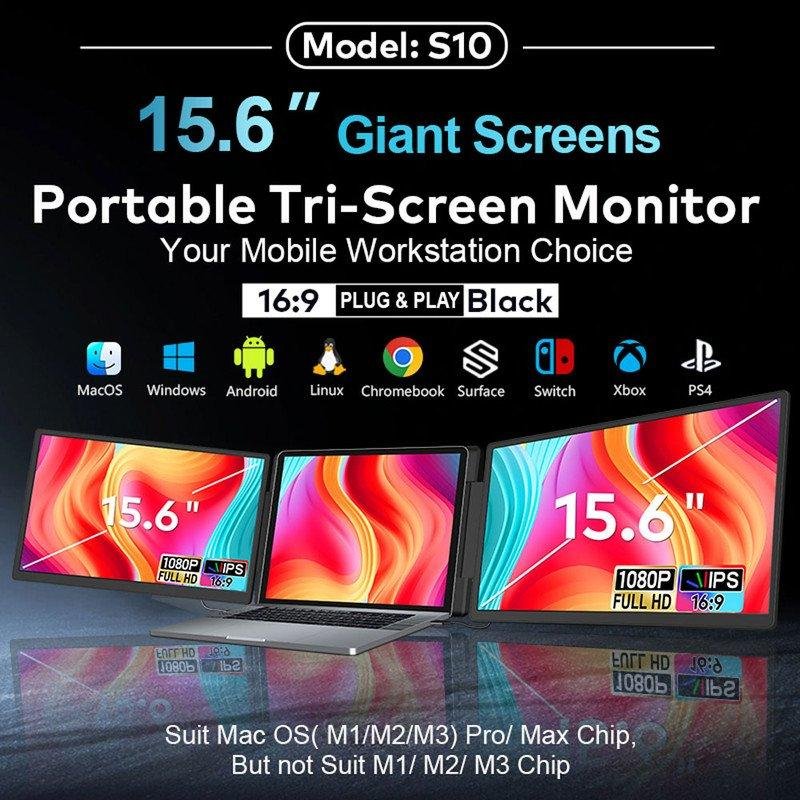 Thumbnail 3 de Monitor FOPO S10 15,6" FullHD: doble pantalla plegable para productividad portátil