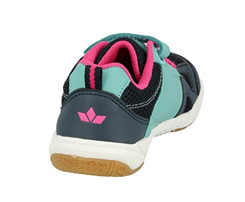 Detalle de Lico Unisex Kinder Sport Hallenturnschuhe Marine Türkis Pink, 27 EU – robust, einfach zu handhaben