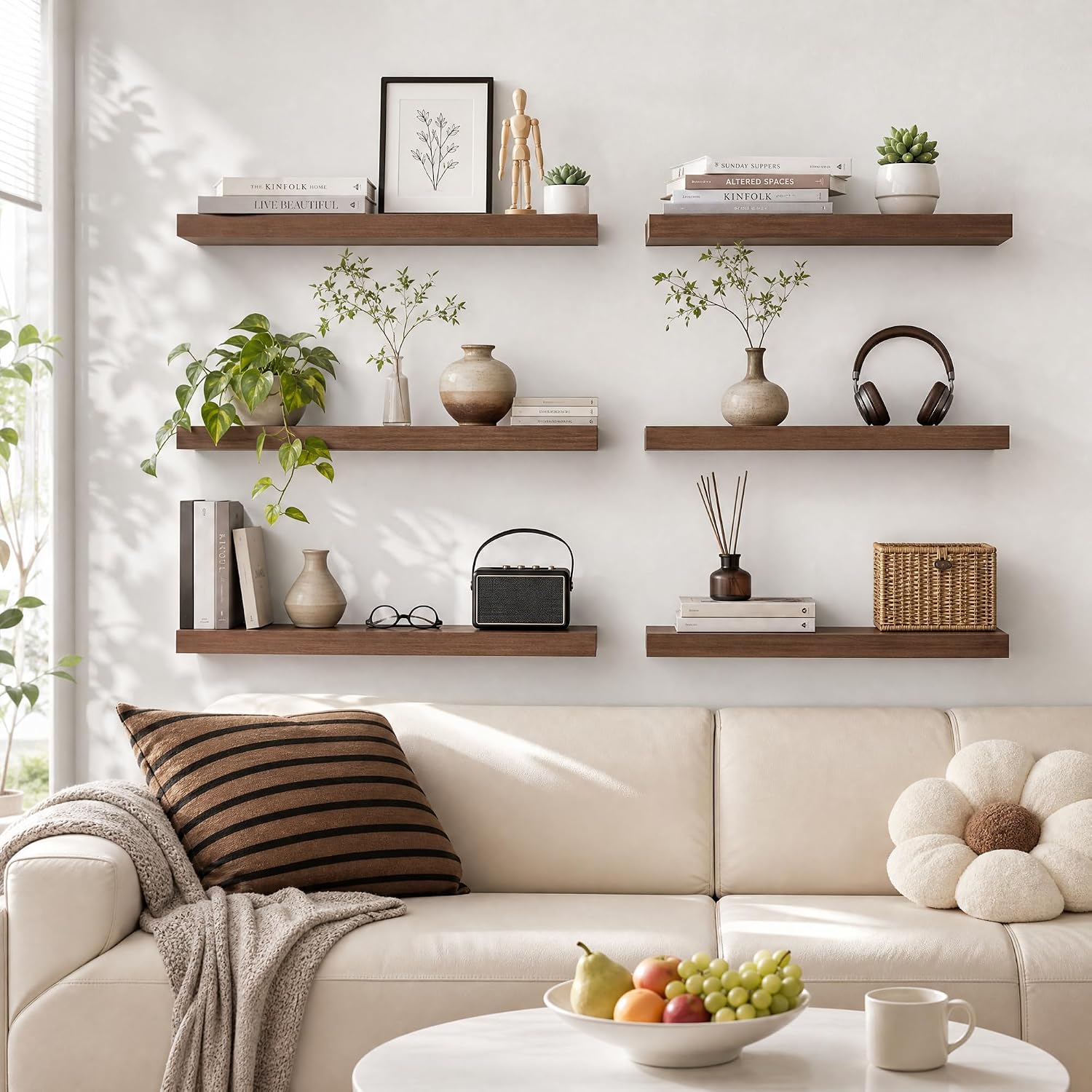 Thumbnail 6 de Heimlove Floating Shelves for Wall, 48-Inch Walnut Shelf, 9.3-Inch Deep